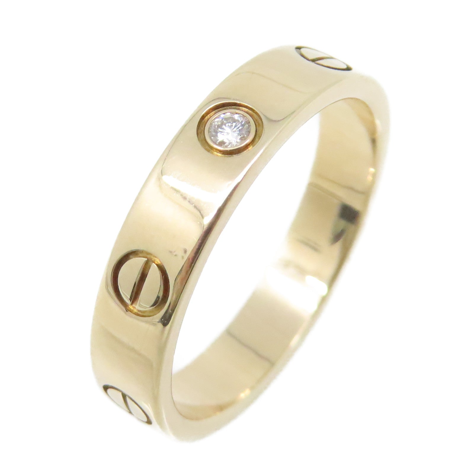 CARTIER 18K玫瑰金/鑽石Love Ring One Dia Ring戒指#54