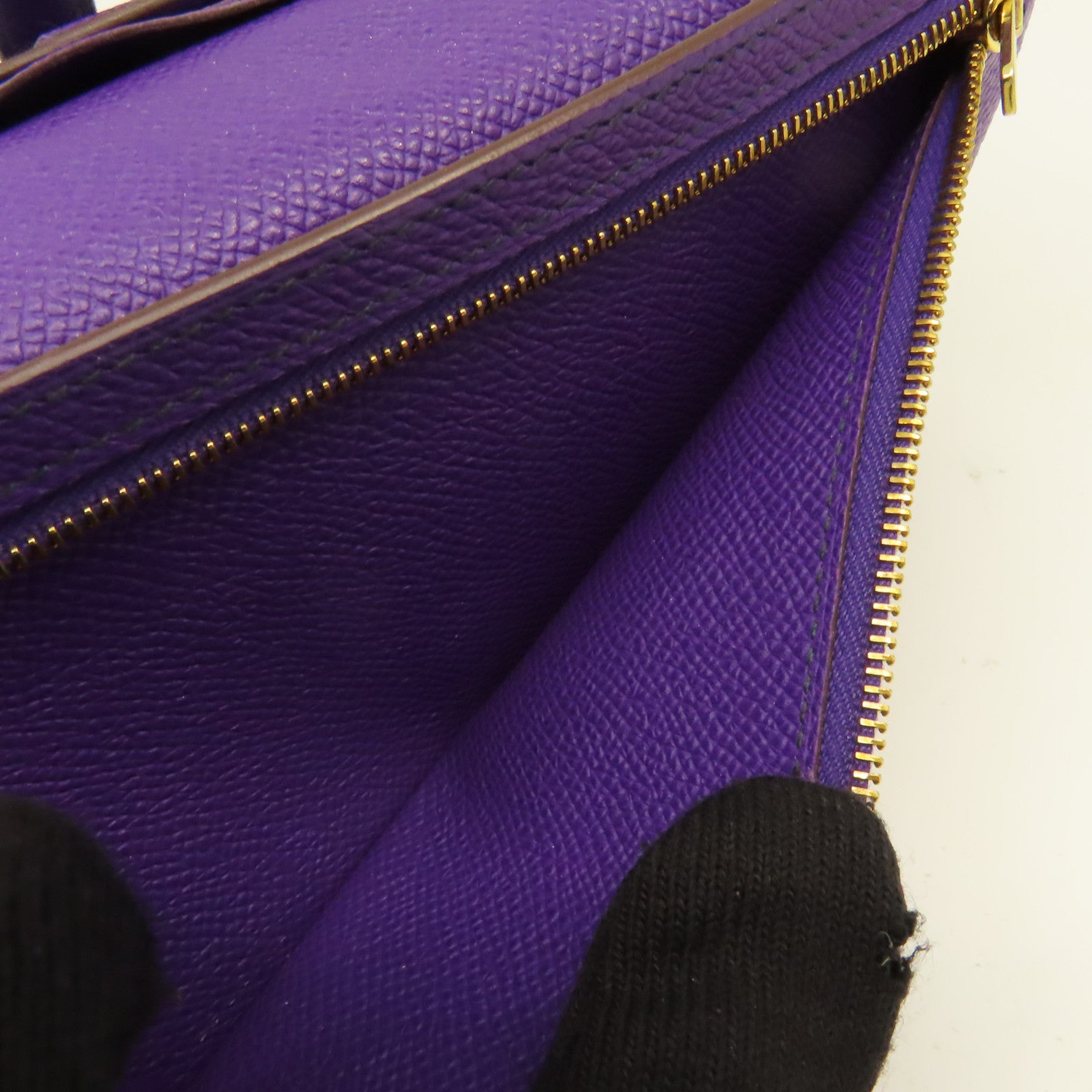 HERMES 【激減優惠】Epsom皮革Bearn Wallet金扣長錢包紫色