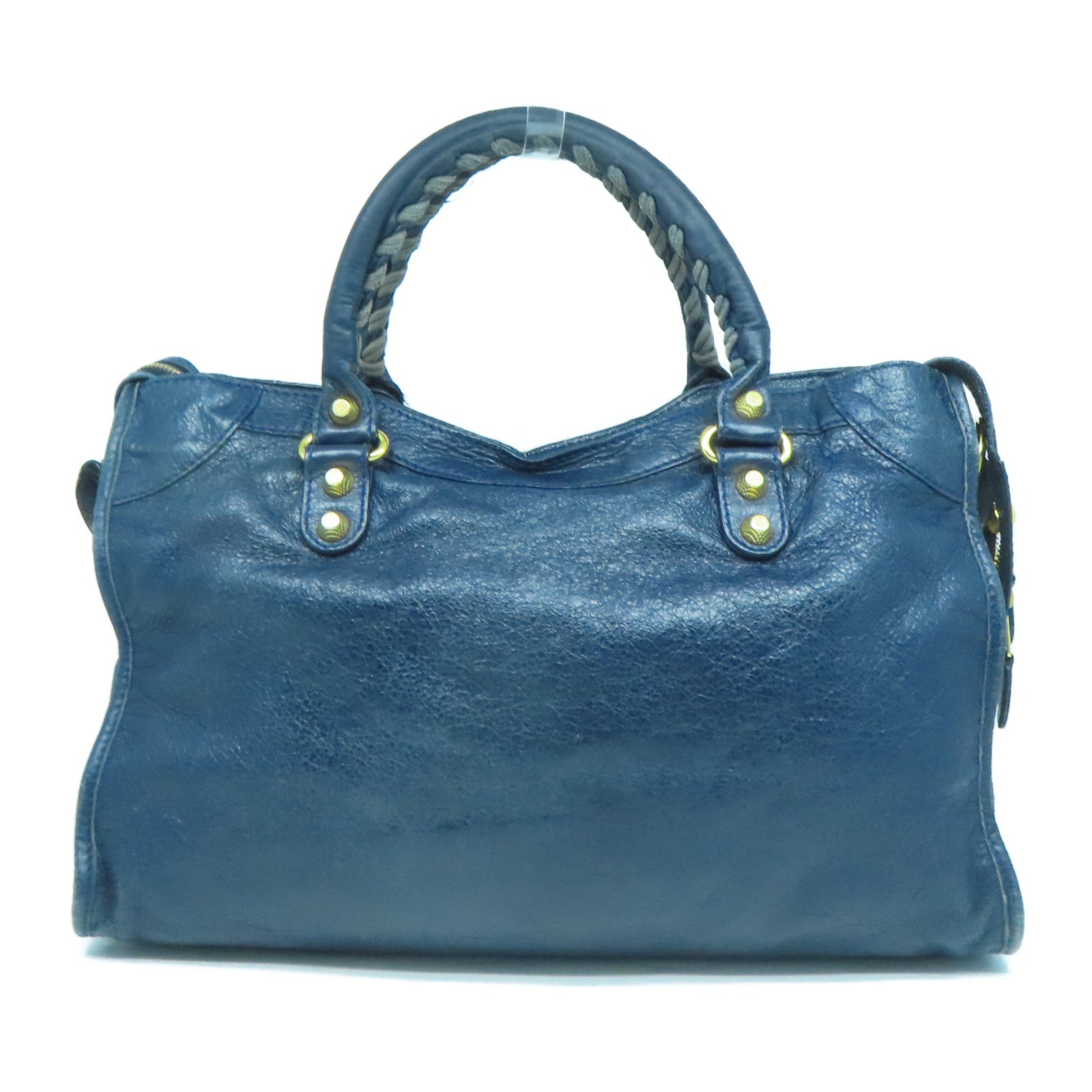 BALENCIAGA 【激減優惠】牛皮皮革Giant Bag金扣手挽肩背兩用袋藍色