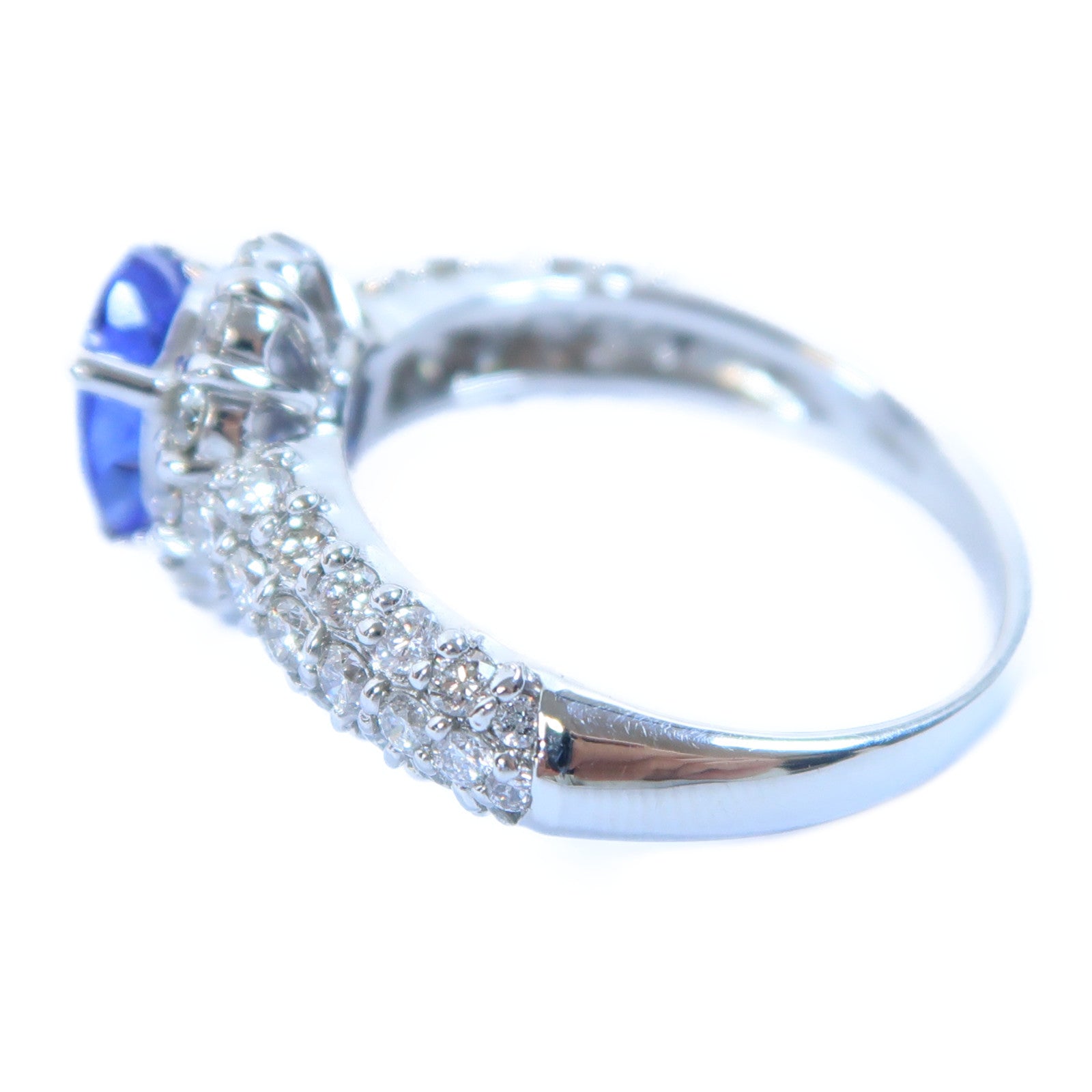JEWELRY PT950鉑金Tanzanite Ring 1.15ct丹泉石/0.87ct鑽石戒指US#5.5