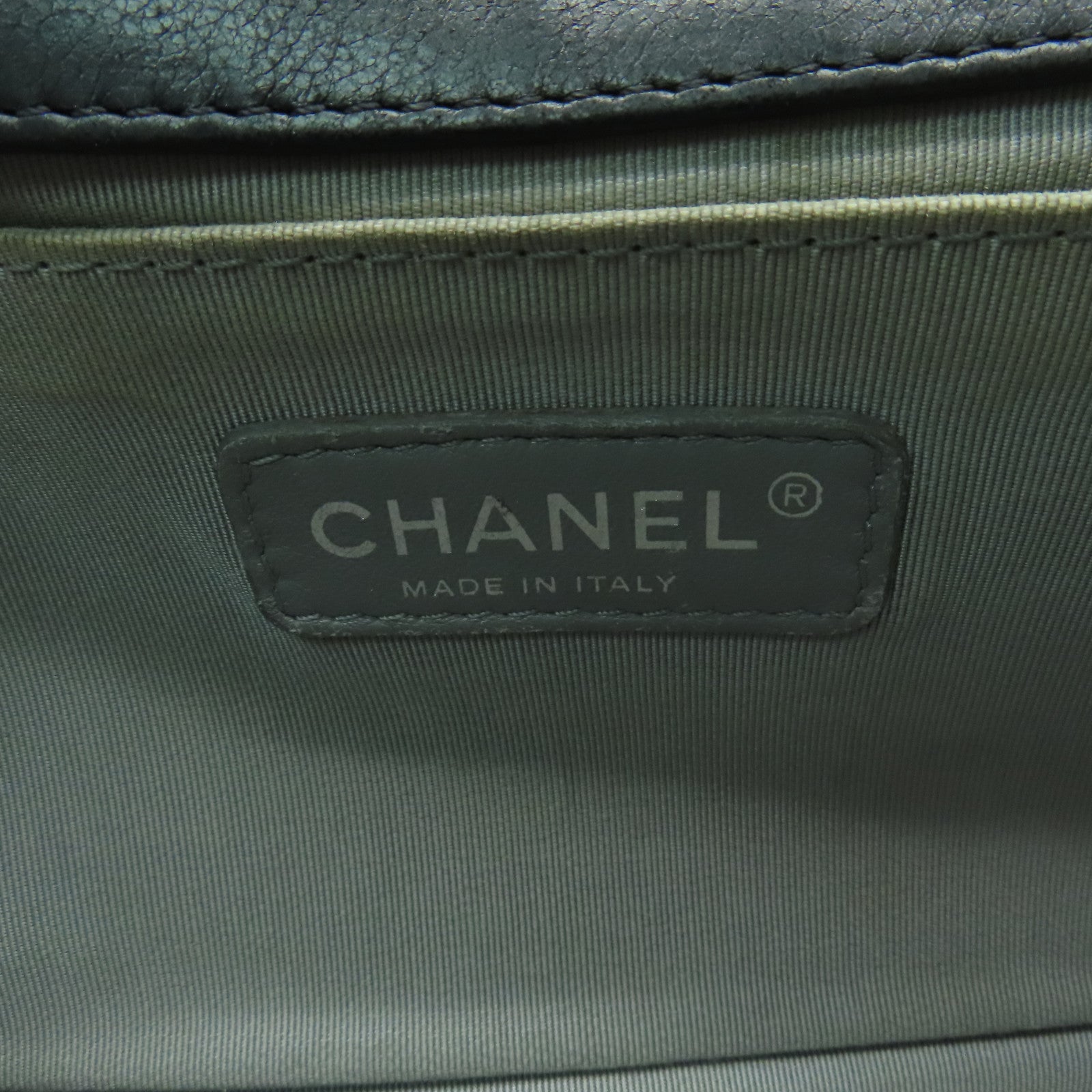 CHANEL 菱格羊皮皮革Boy 25銀扣手挽肩背兩用袋黑色