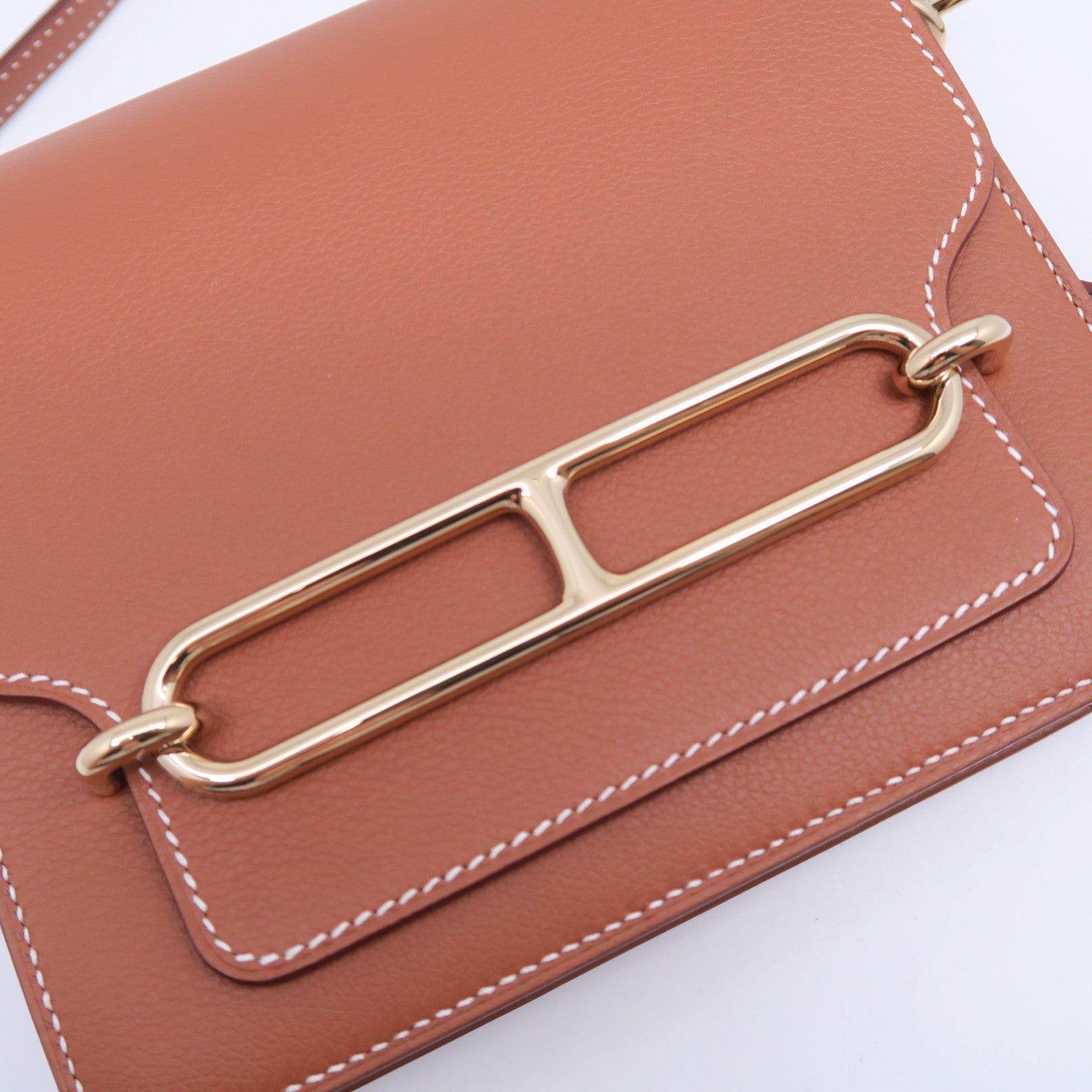 HERMES Evercolor皮革Mini Roulis金扣肩背袋啡色