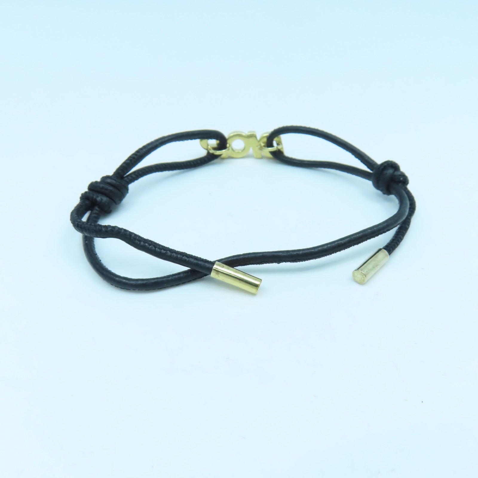 Dior 【激減優惠】牛皮皮革/925純銀Italic Bracelet手鏈黑色/金色