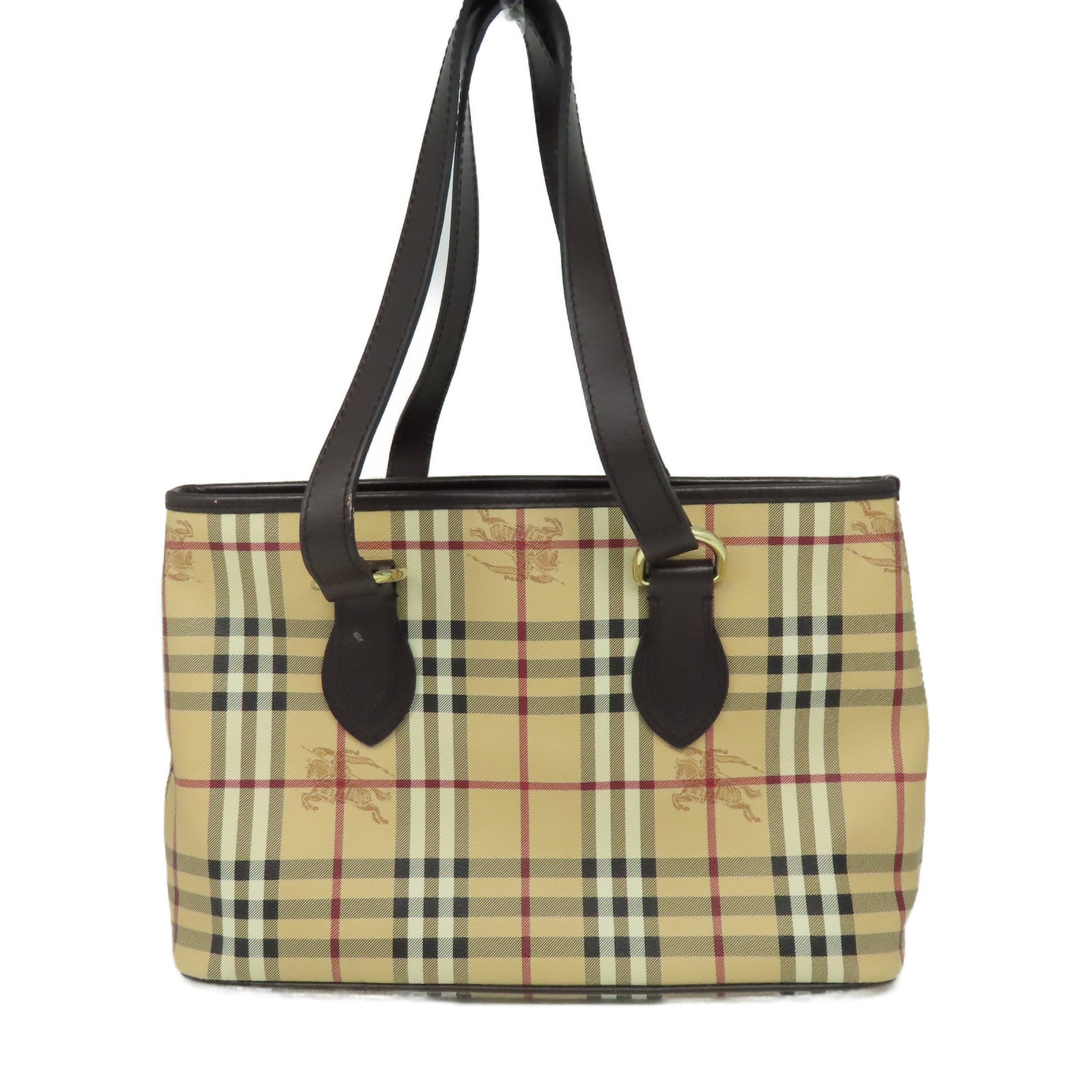 BURBERRY 塗層帆布Tote Bag金扣手挽袋啡色