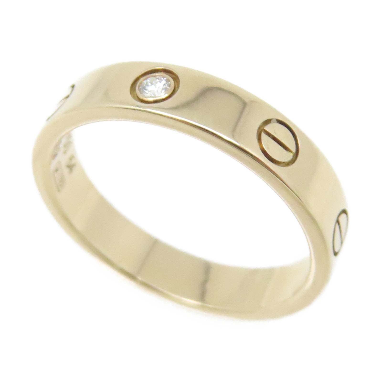CARTIER 18K玫瑰金/鑽石Love Ring One Dia Ring戒指#54