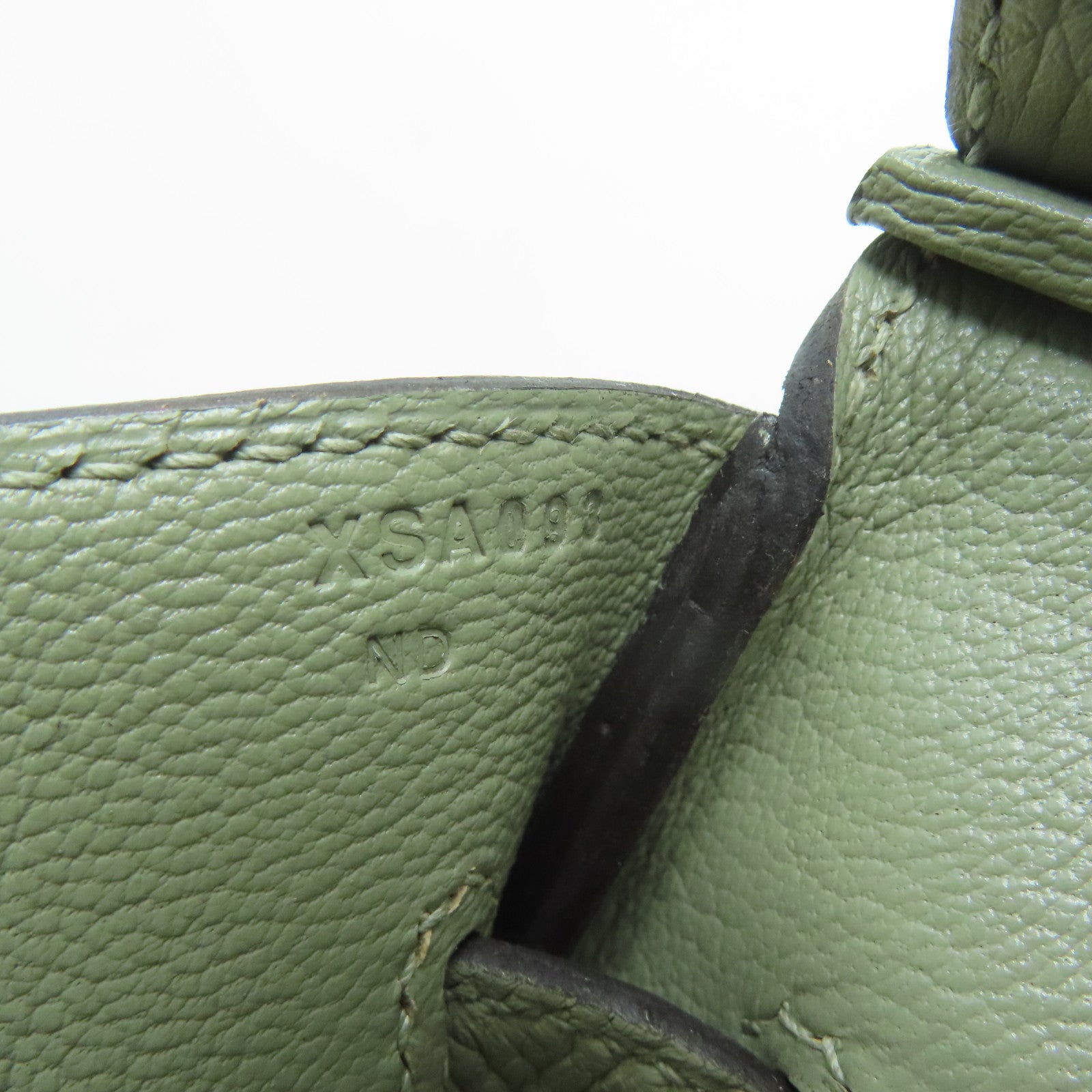 HERMES 【激減優惠】Clemence皮革Birkin 35銀扣手挽袋鼠尾草色