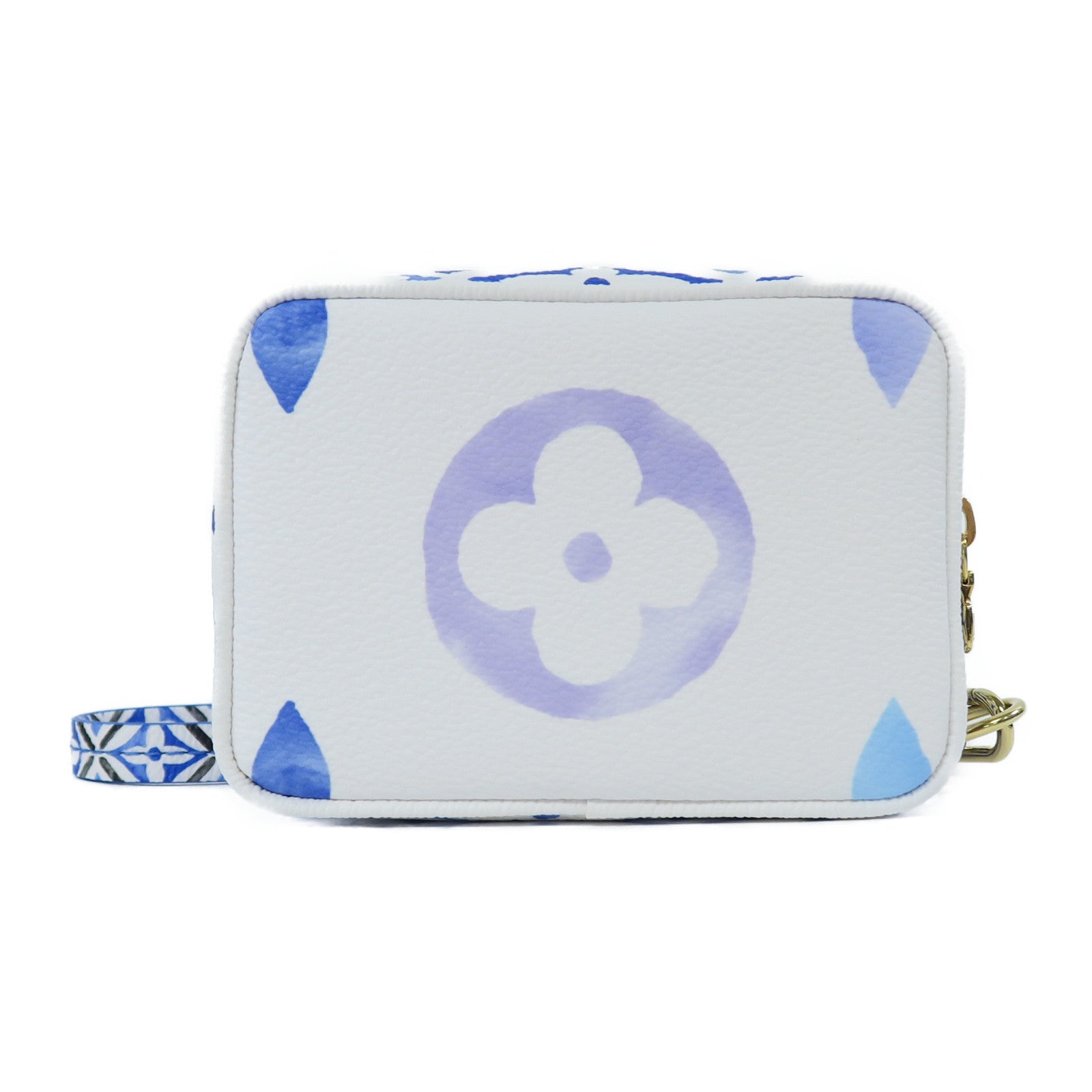 LOUIS VUITTON Monogram Wapity Case金扣手拿包藍色/白色
