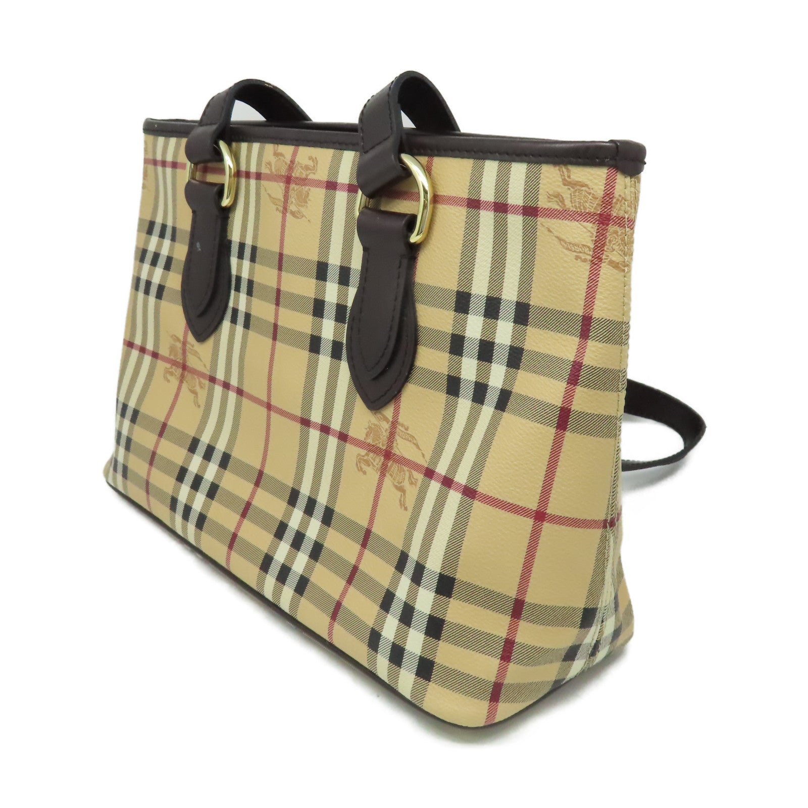 BURBERRY 塗層帆布Tote Bag金扣手挽袋啡色