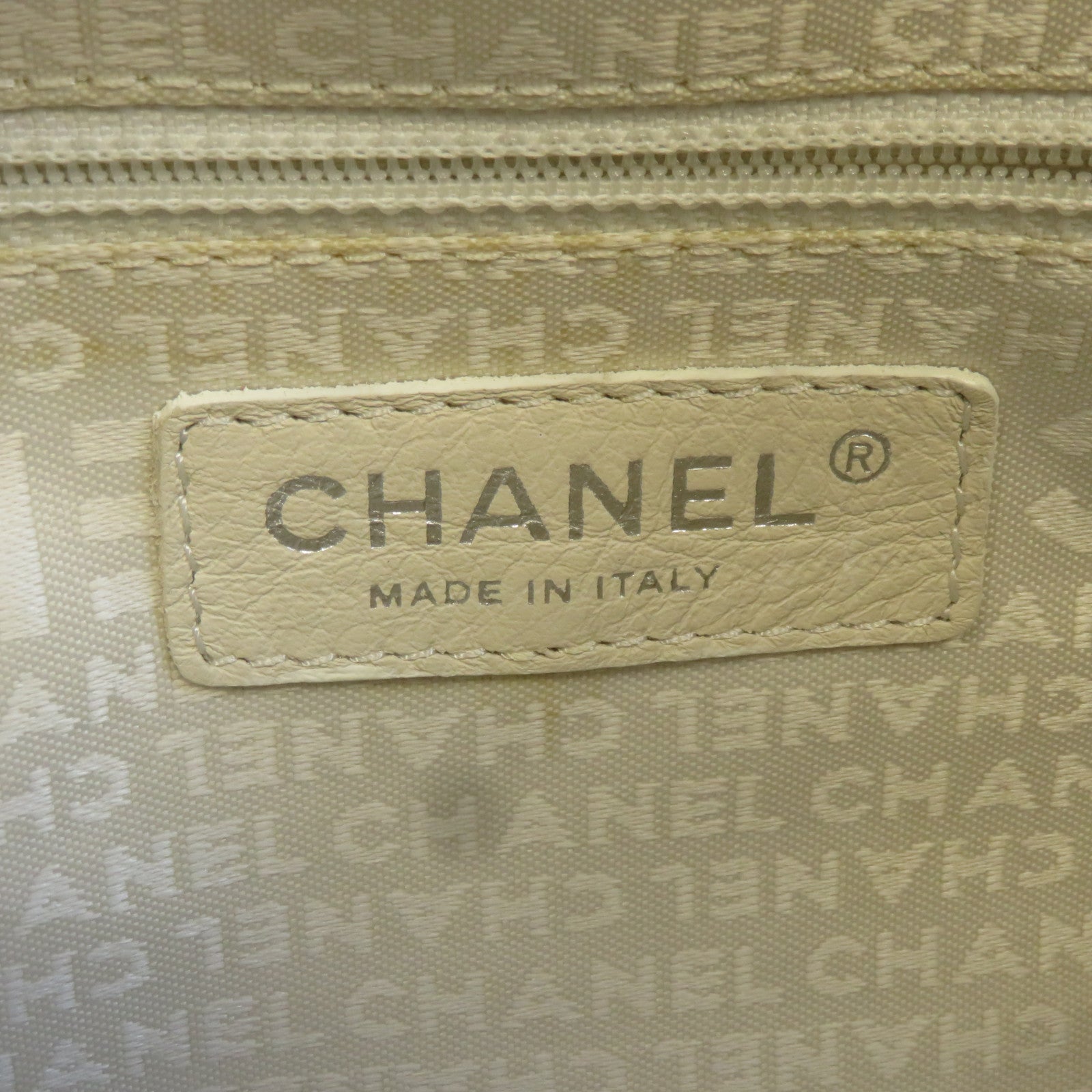CHANEL 帆布Shoulder Bag銀扣肩背袋粉紅色/白色