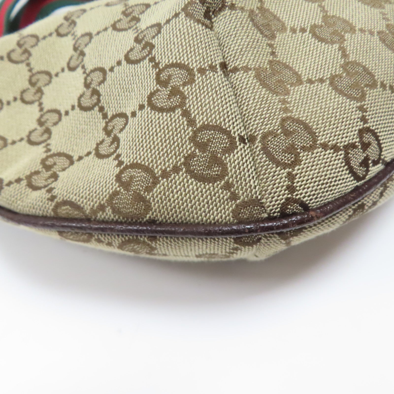 GUCCI 帆布Shoulder Bag銀扣肩背袋啡色