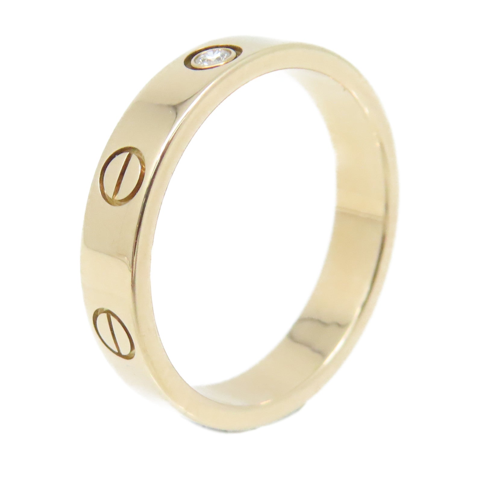 CARTIER 18K玫瑰金/鑽石Love Ring One Dia Ring戒指#54