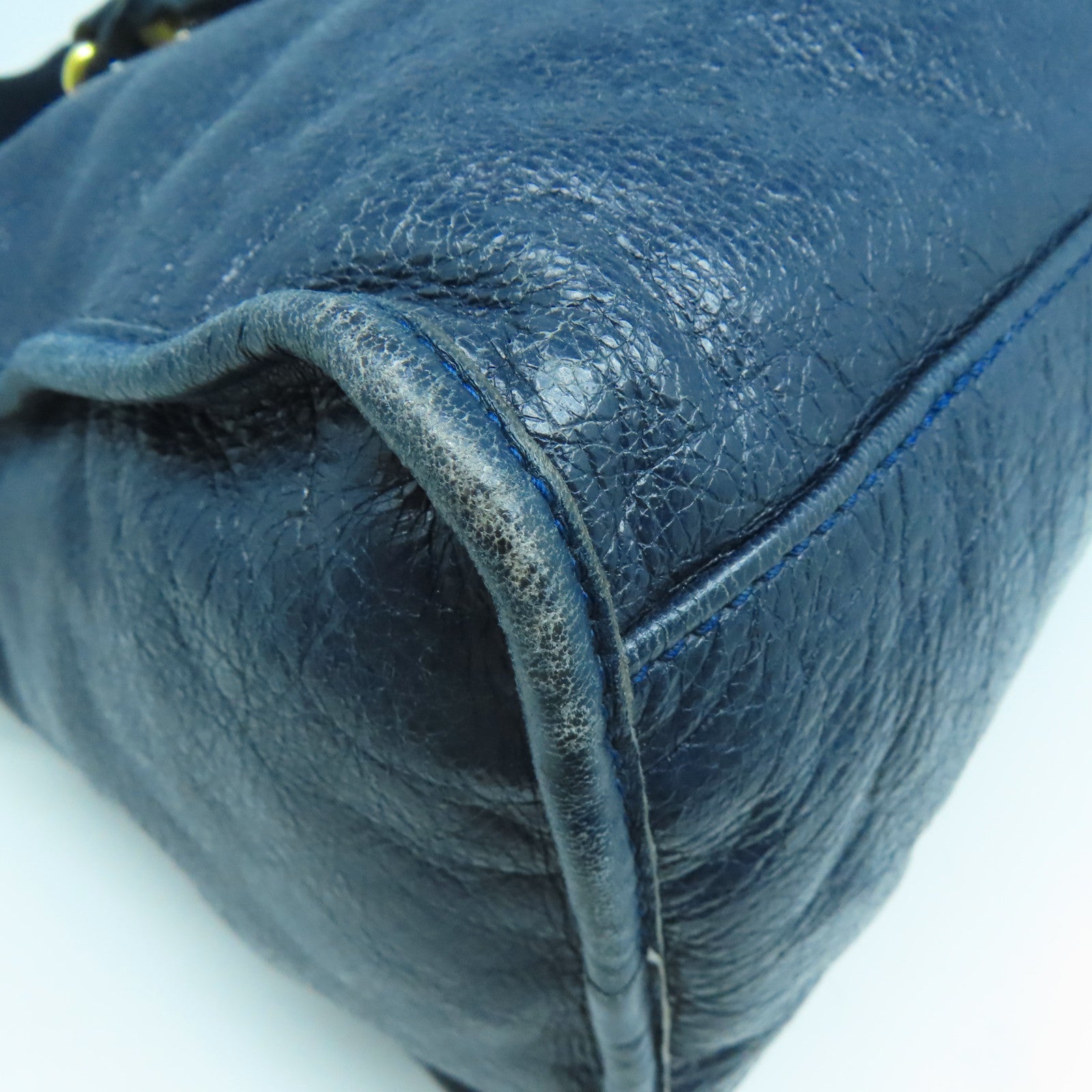 BALENCIAGA 【激減優惠】牛皮皮革Giant Bag金扣手挽肩背兩用袋藍色