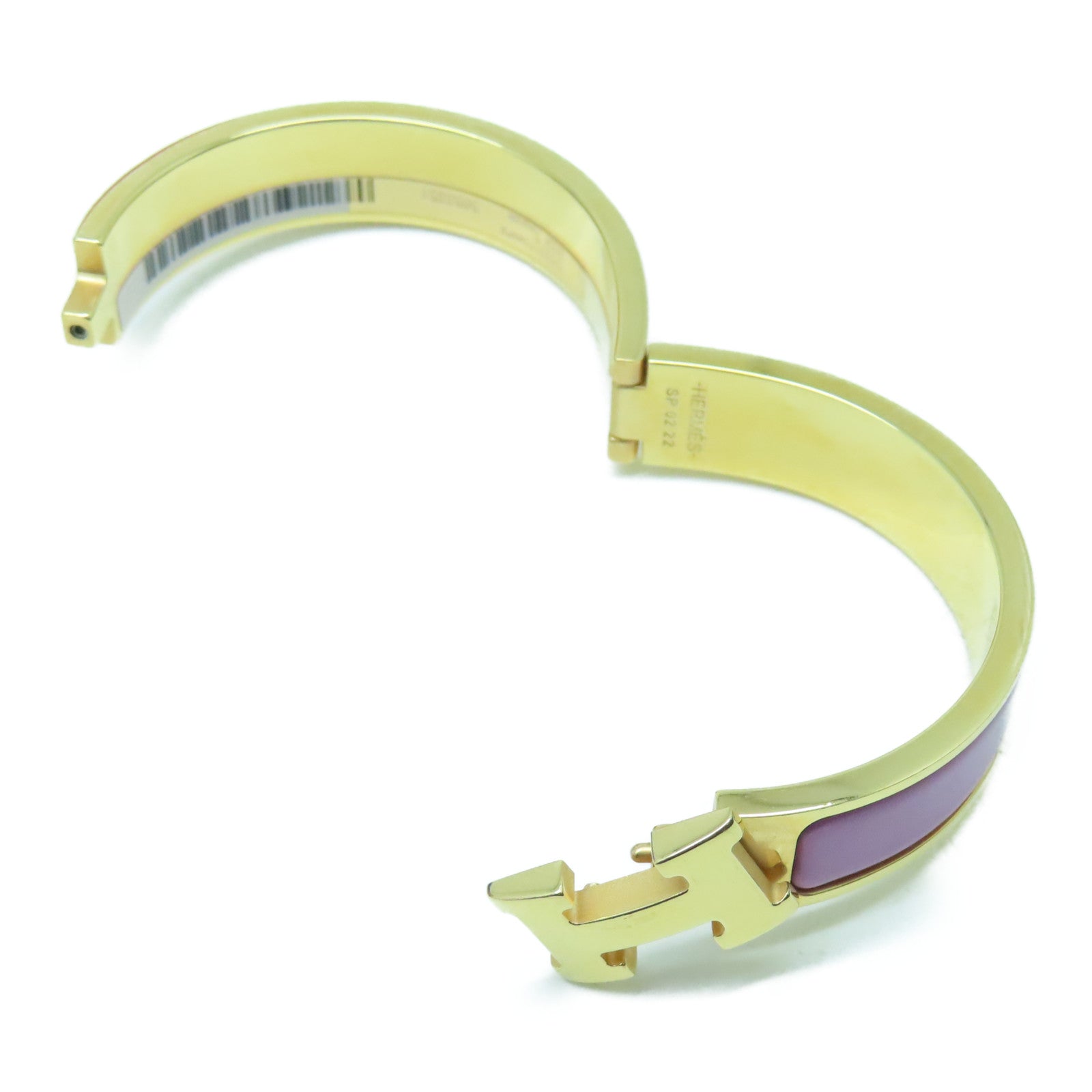 HERMES Metal/Enamel Clic H Bracelet Purple