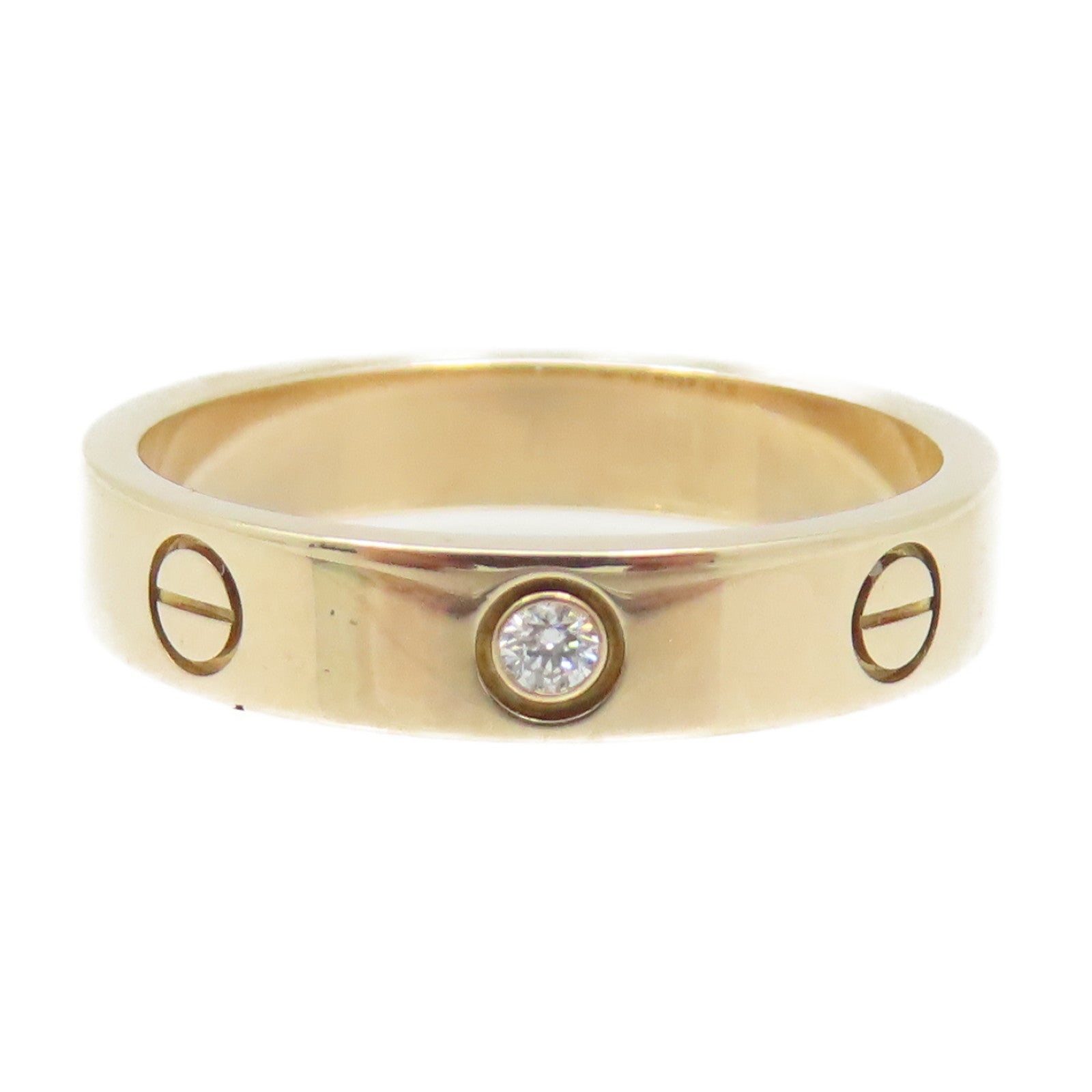 CARTIER 18K玫瑰金/鑽石Love Ring One Dia Ring戒指#54