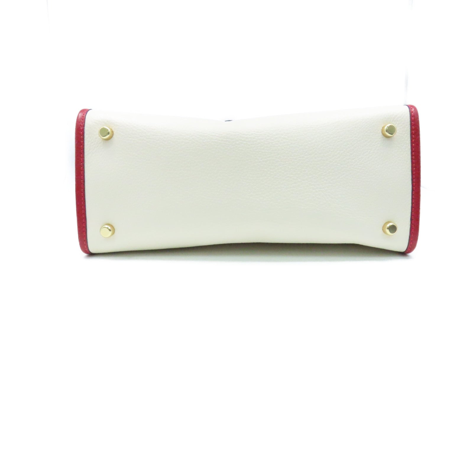 COACH 塗層帆布/牛皮皮革2Way Shoulder Bag手挽肩背兩用袋杏色/紅色