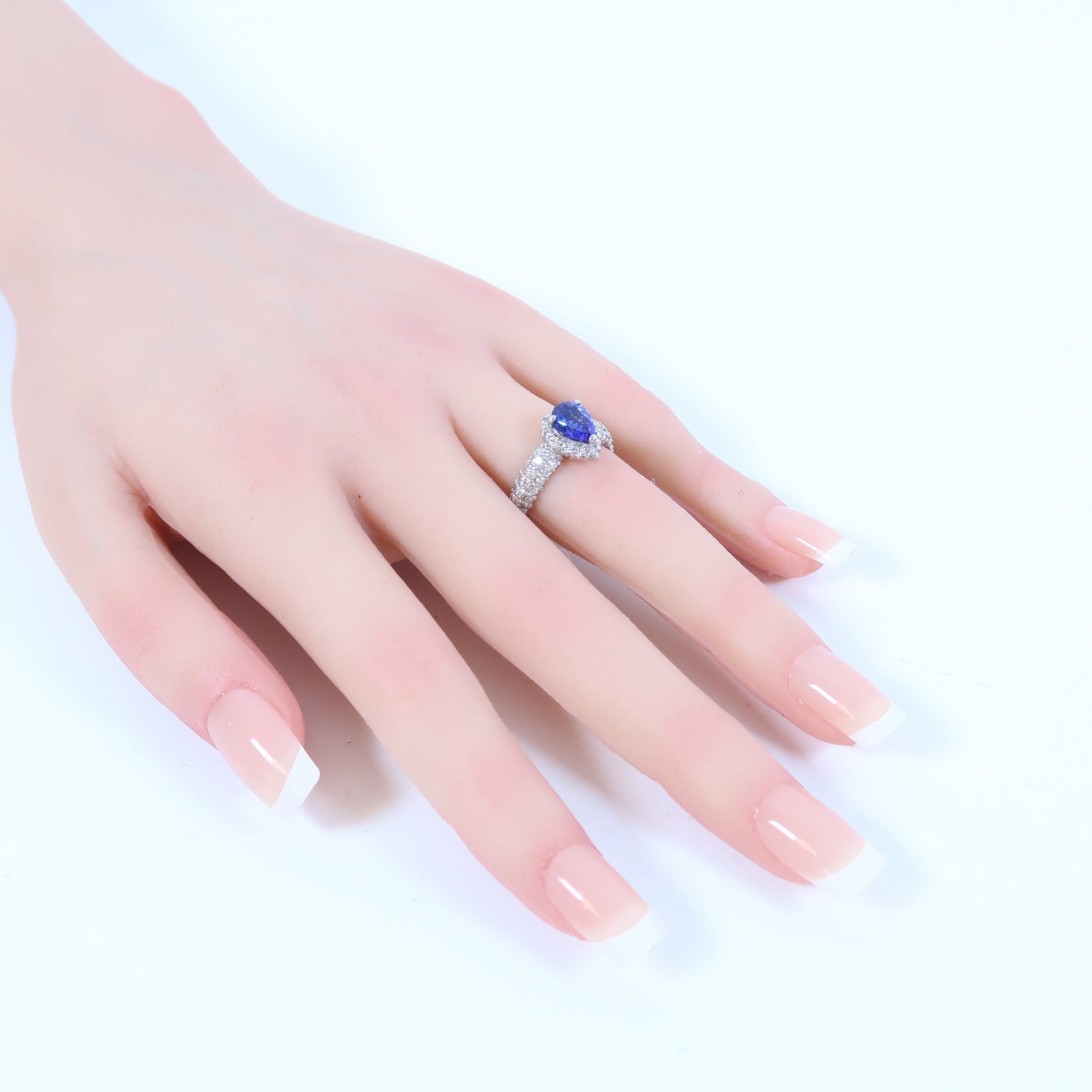 JEWELRY PT950鉑金Tanzanite Ring 1.15ct丹泉石/0.87ct鑽石戒指US#5.5