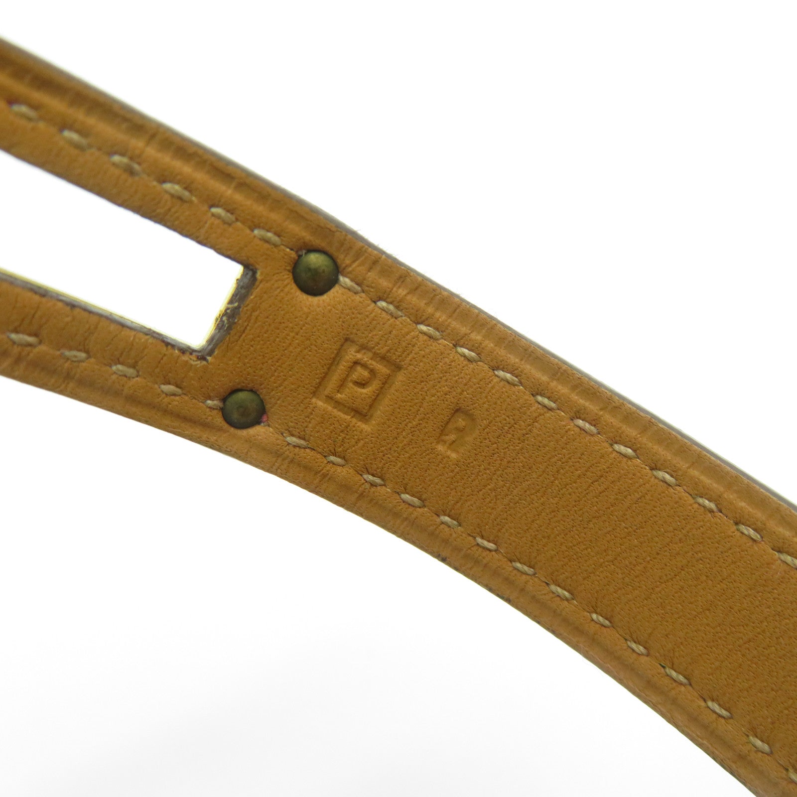 HERMES Epsom皮革Kelly Double Tour金扣手鐲紅色