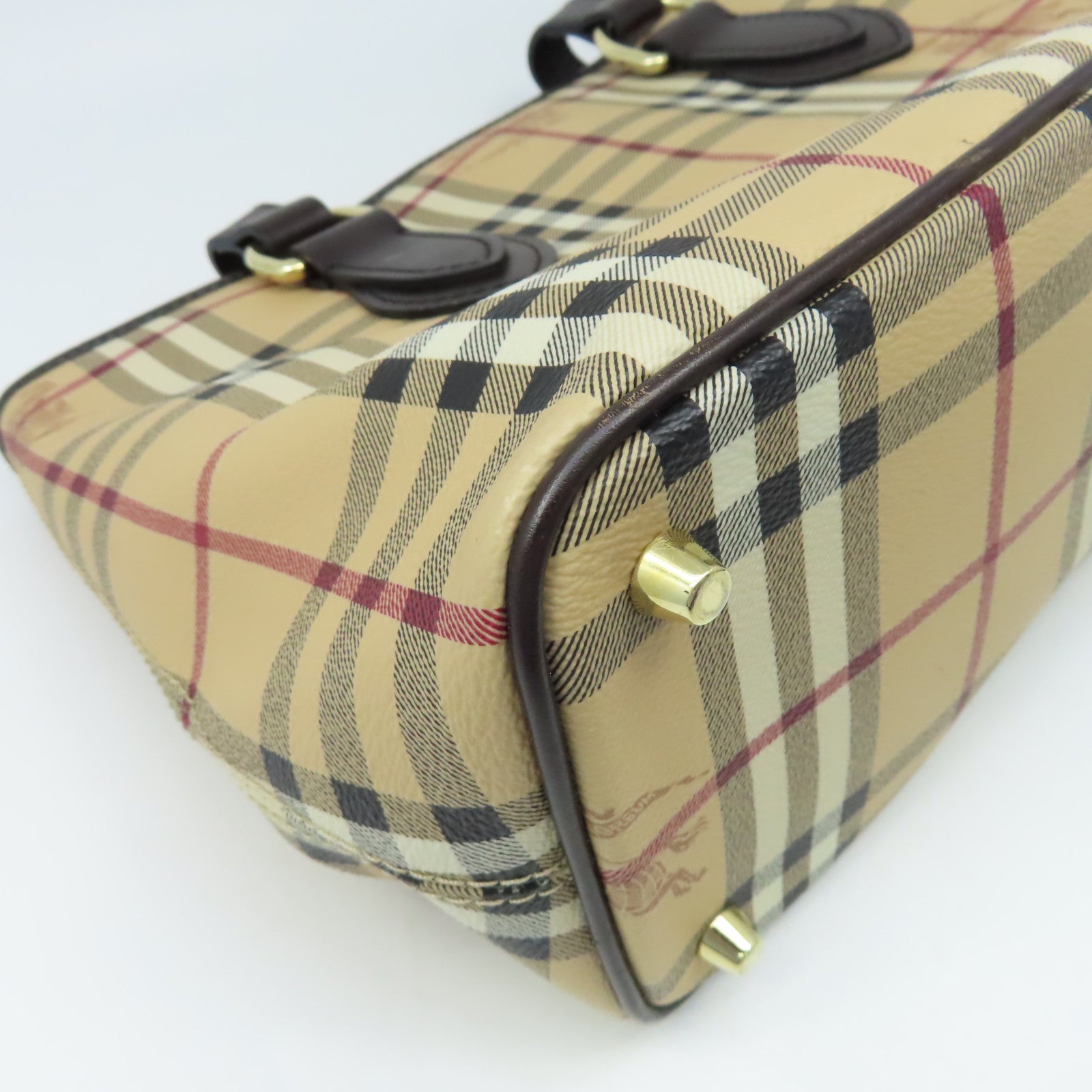 BURBERRY 塗層帆布Tote Bag金扣手挽袋啡色