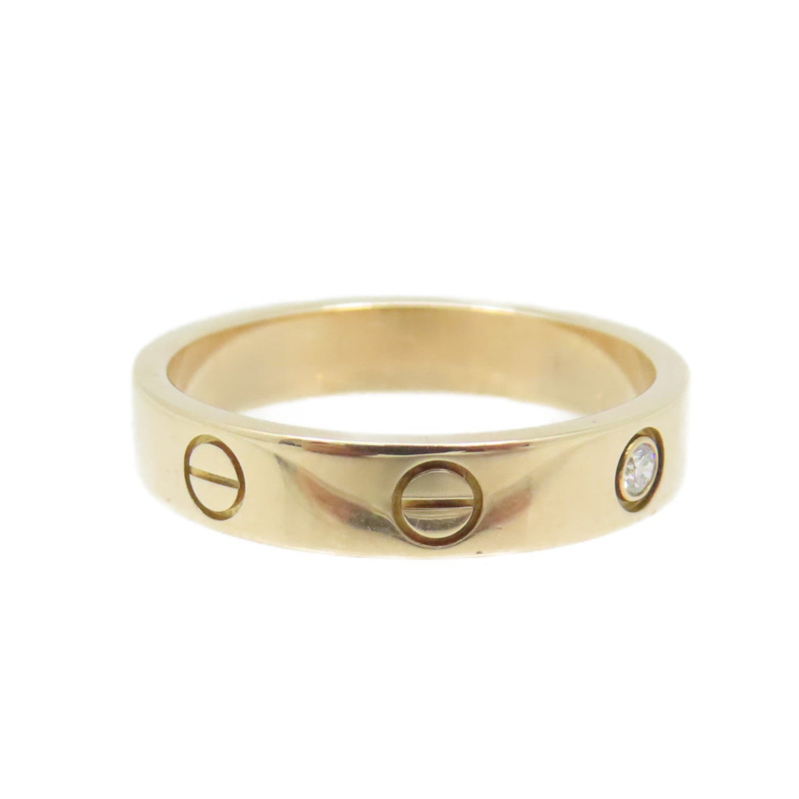 CARTIER 18K玫瑰金/鑽石Love Ring One Dia Ring戒指#54