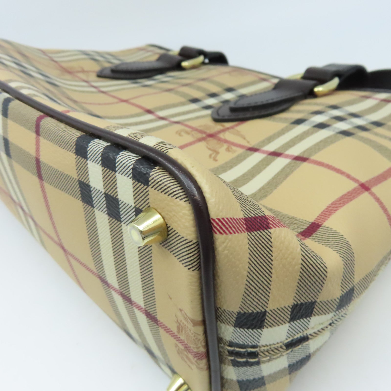 BURBERRY 塗層帆布Tote Bag金扣手挽袋啡色