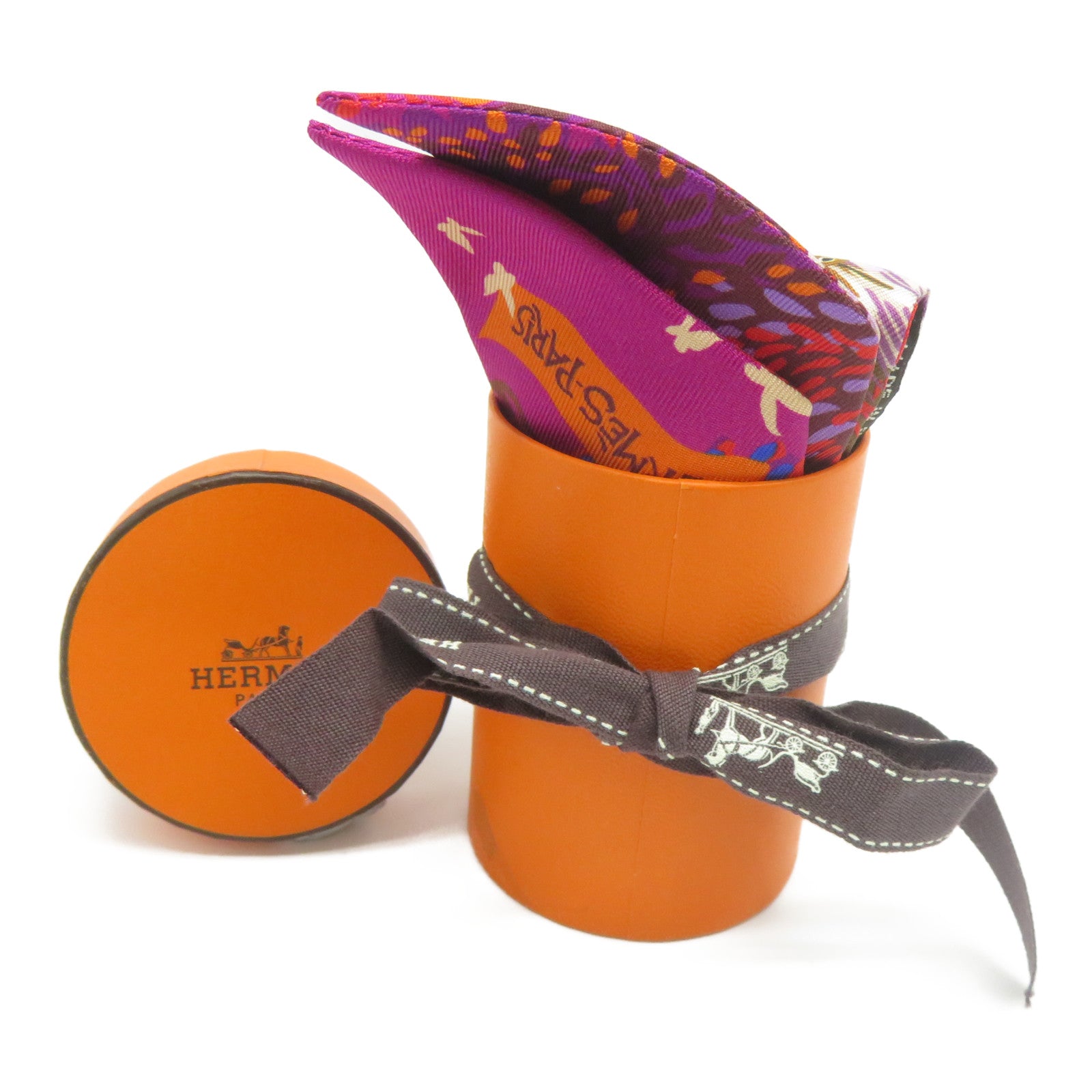 HERMES 絲質Twilly絲巾紅色