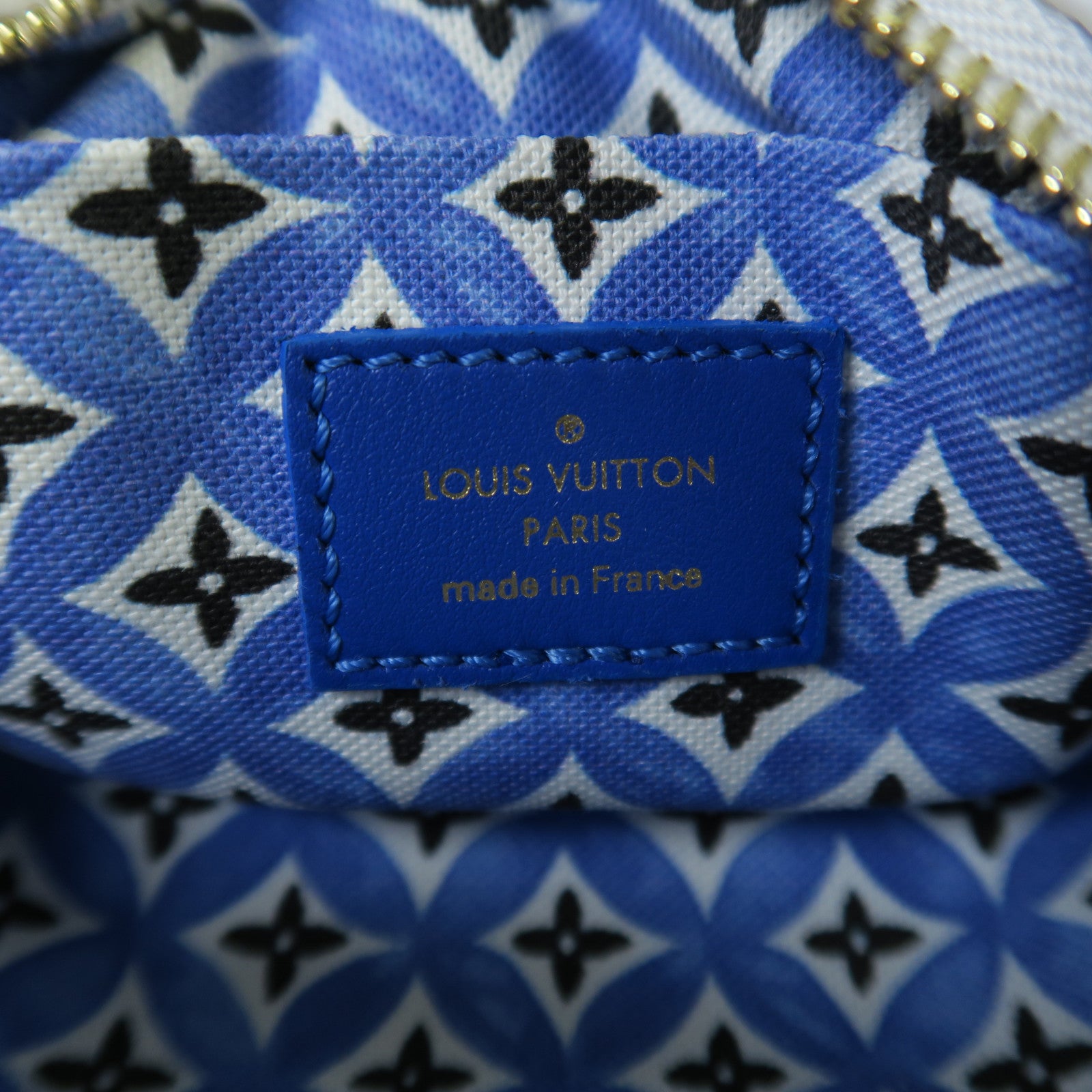 LOUIS VUITTON Monogram Wapity Case金扣手拿包藍色/白色