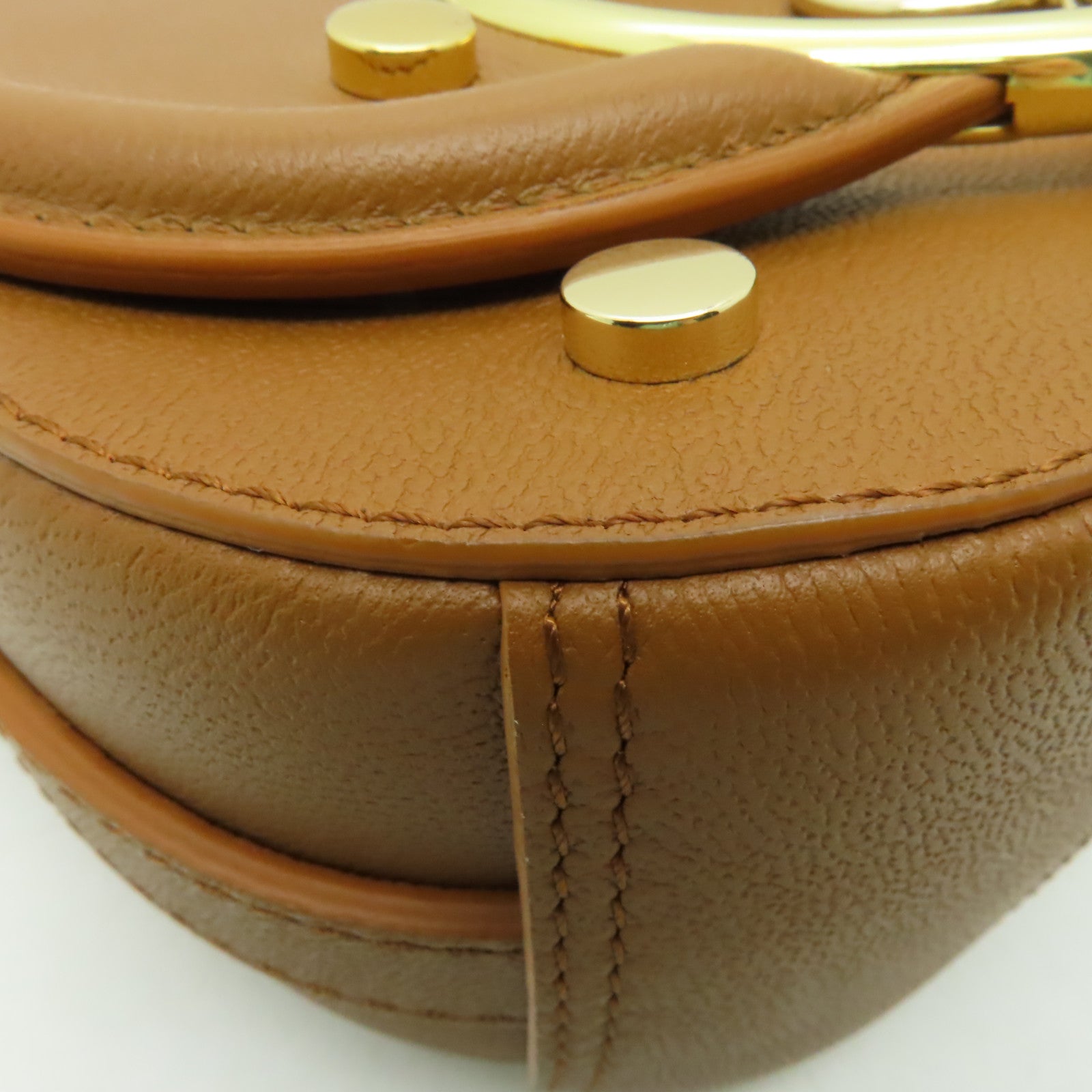SEE BY CHLOE 牛皮皮革Shoulder Bag金扣肩背袋棕色