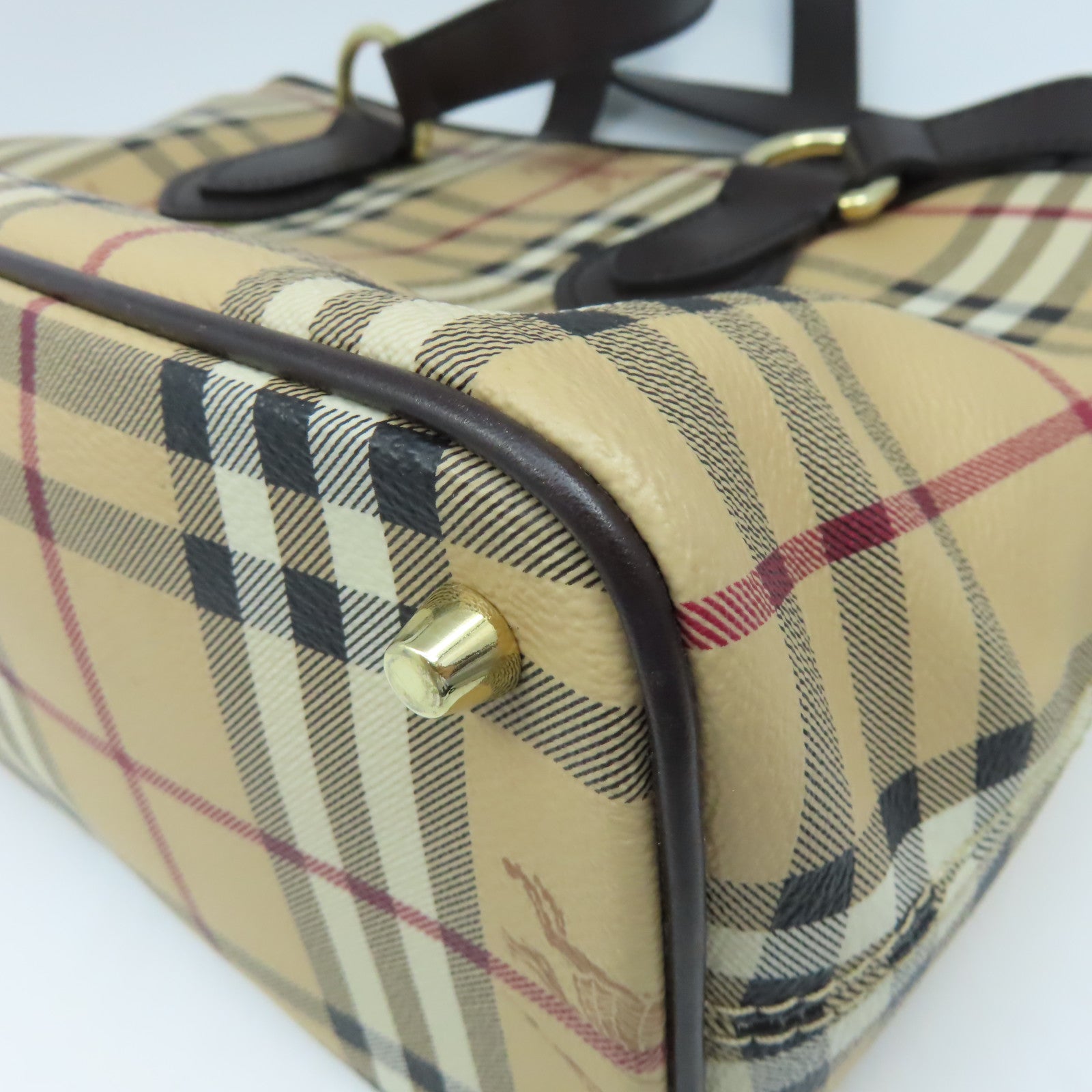 BURBERRY 塗層帆布Tote Bag金扣手挽袋啡色
