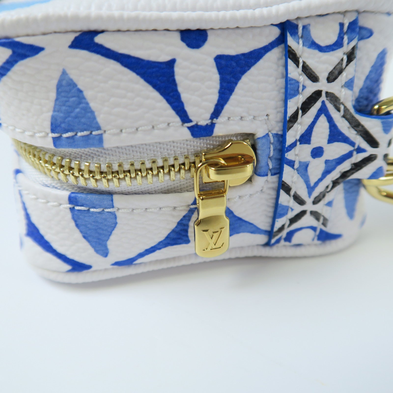 LOUIS VUITTON Monogram Wapity Case金扣手拿包藍色/白色