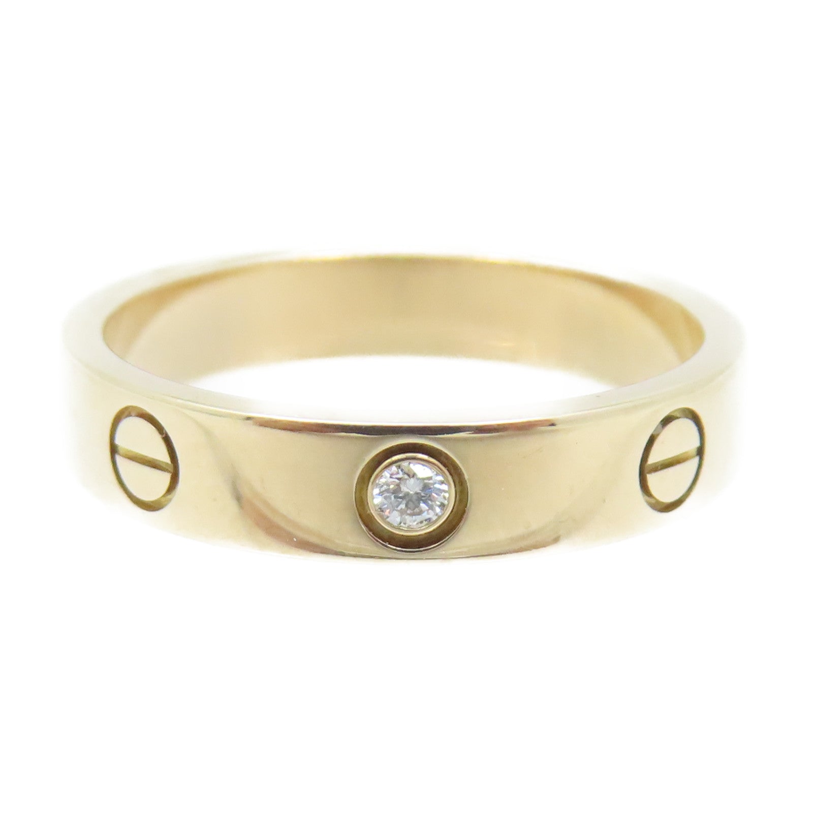 CARTIER 18K玫瑰金/鑽石Love Ring One Dia Ring戒指#54