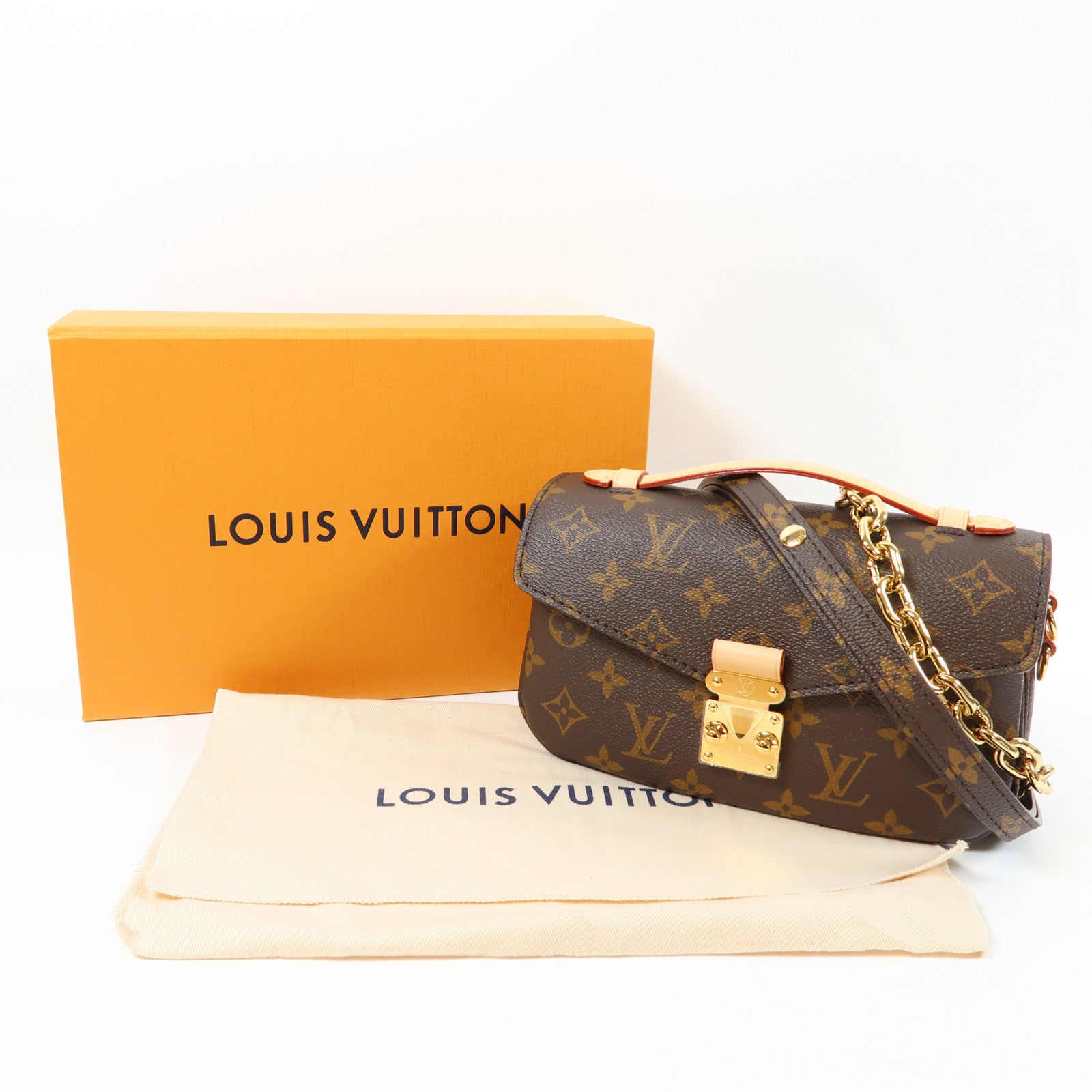 LOUIS VUITTON Monogram Pochette Metis East West金扣手挽肩背兩用袋啡色