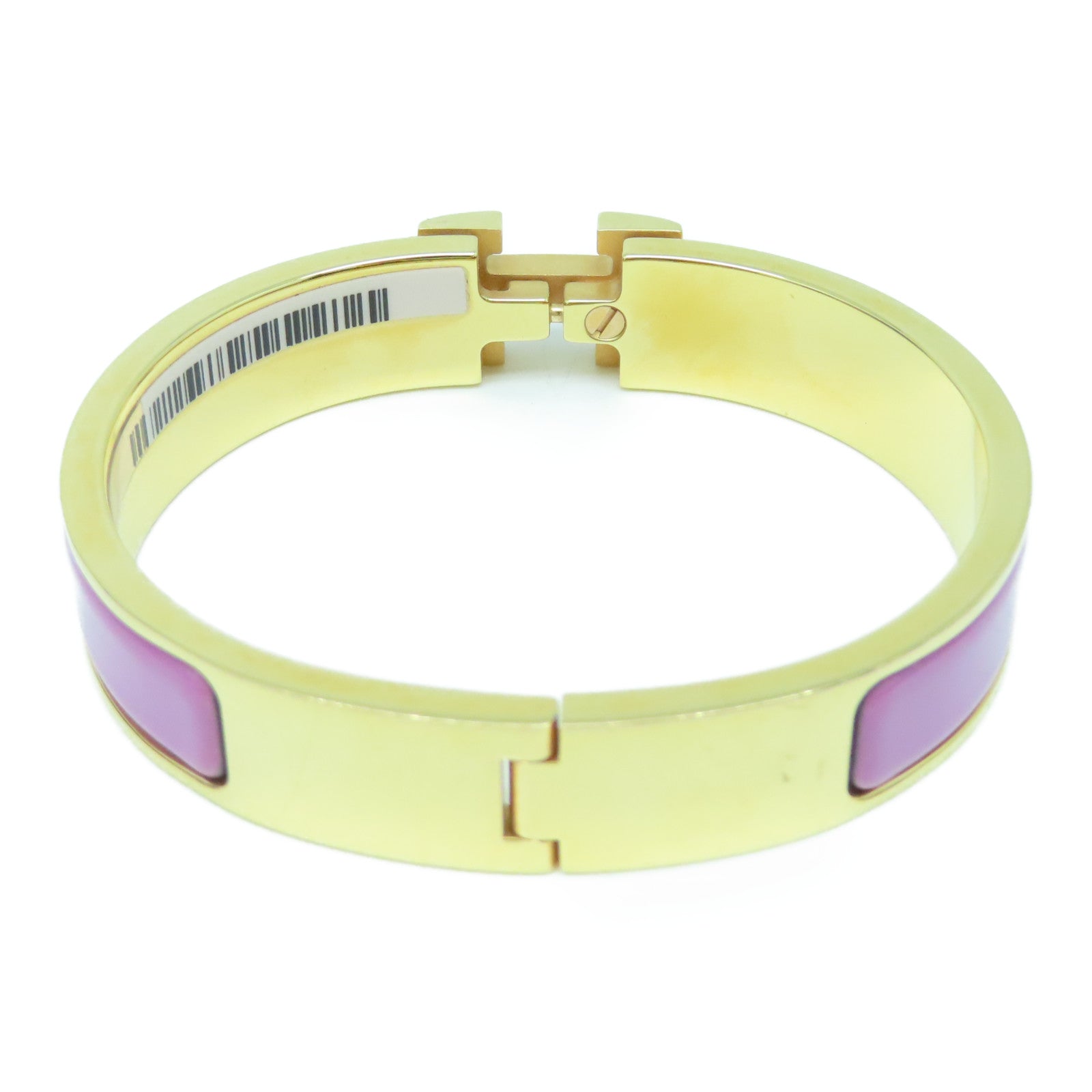 HERMES Metal/Enamel Clic H Bracelet Purple