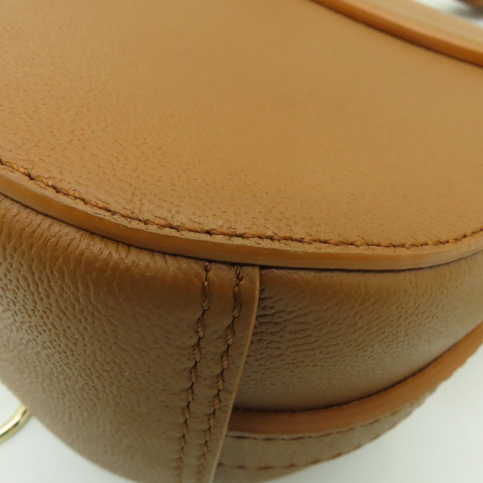 SEE BY CHLOE 牛皮皮革Shoulder Bag金扣肩背袋棕色