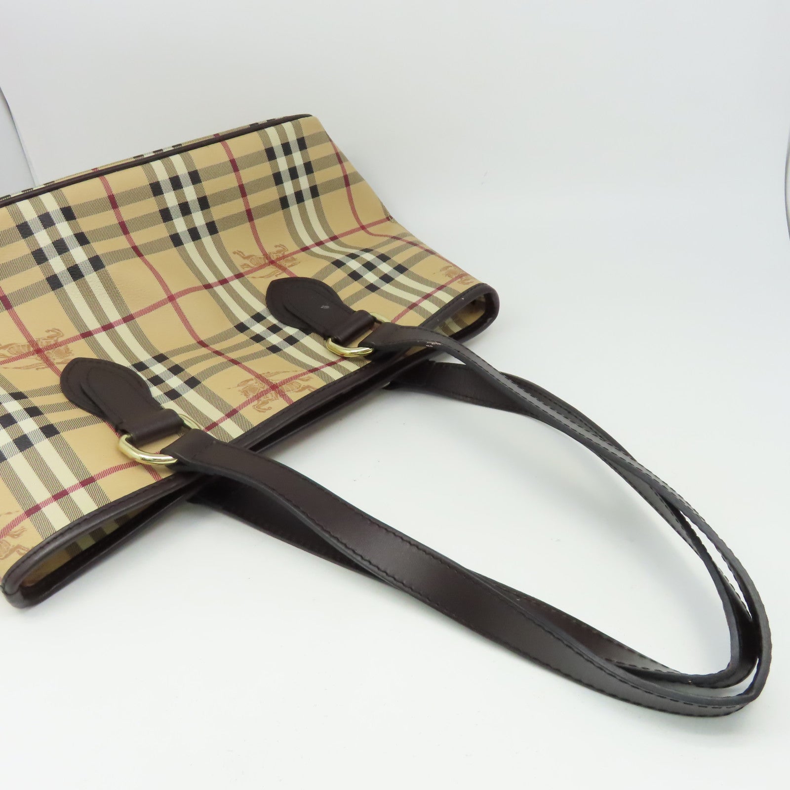 BURBERRY 塗層帆布Tote Bag金扣手挽袋啡色