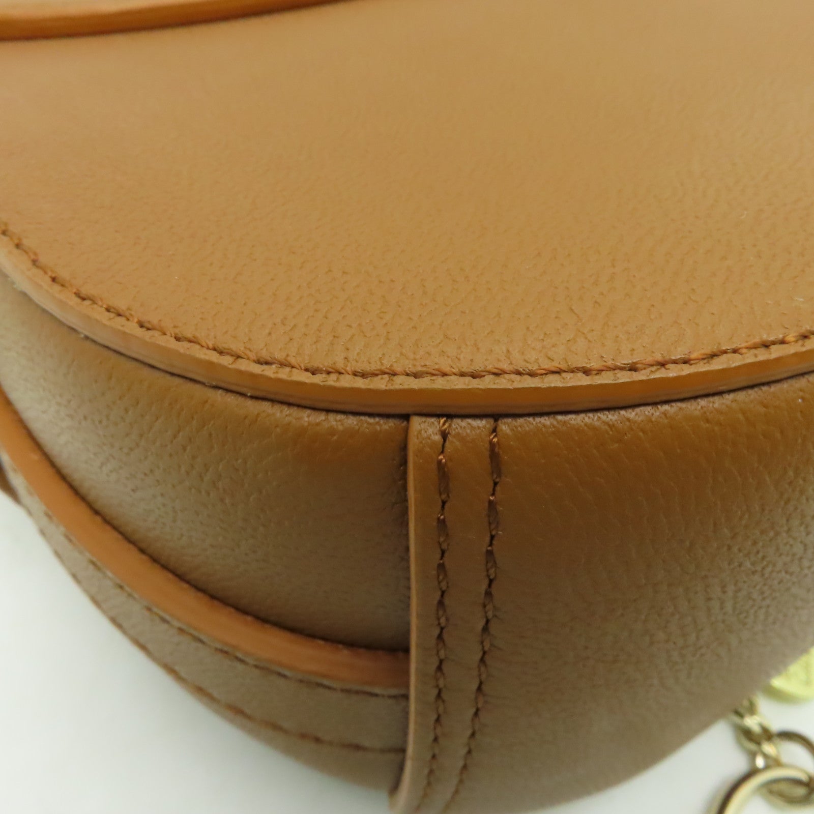 SEE BY CHLOE 牛皮皮革Shoulder Bag金扣肩背袋棕色