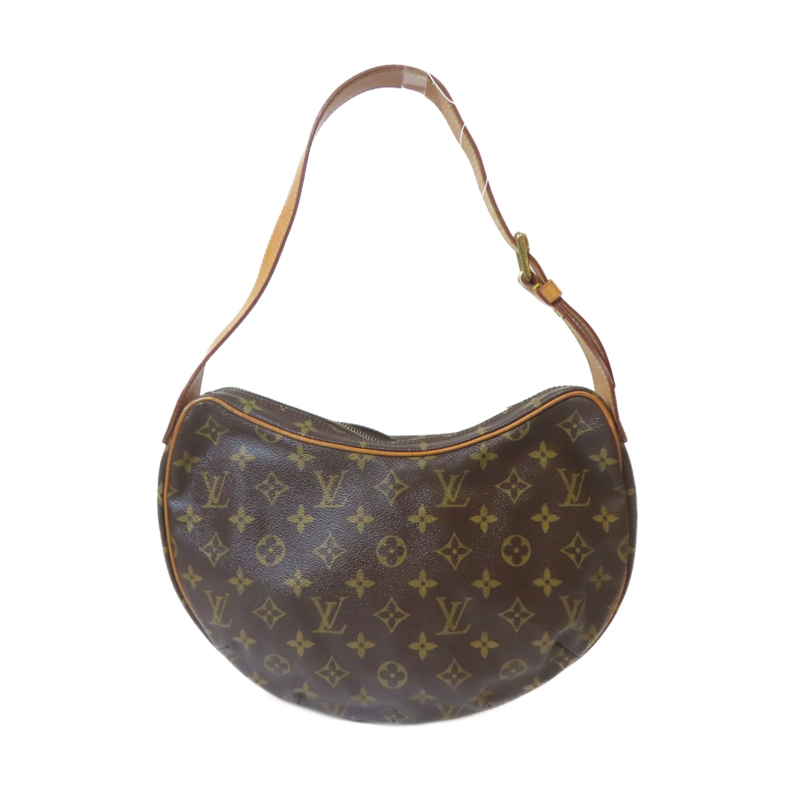 LOUIS VUITTON Monogram Pochette Croissant金扣肩背袋啡色
