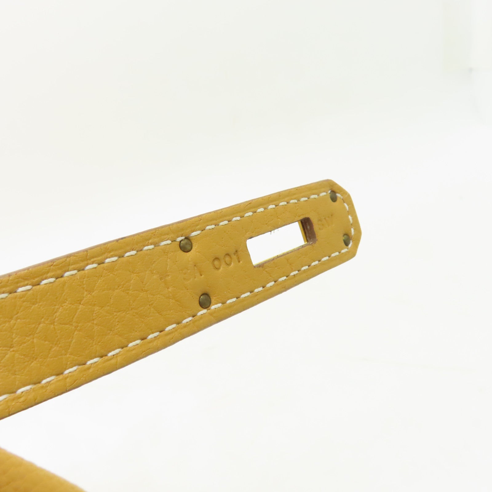 HERMES Clemence皮革Birkin 30金扣手挽袋Mustard棕色