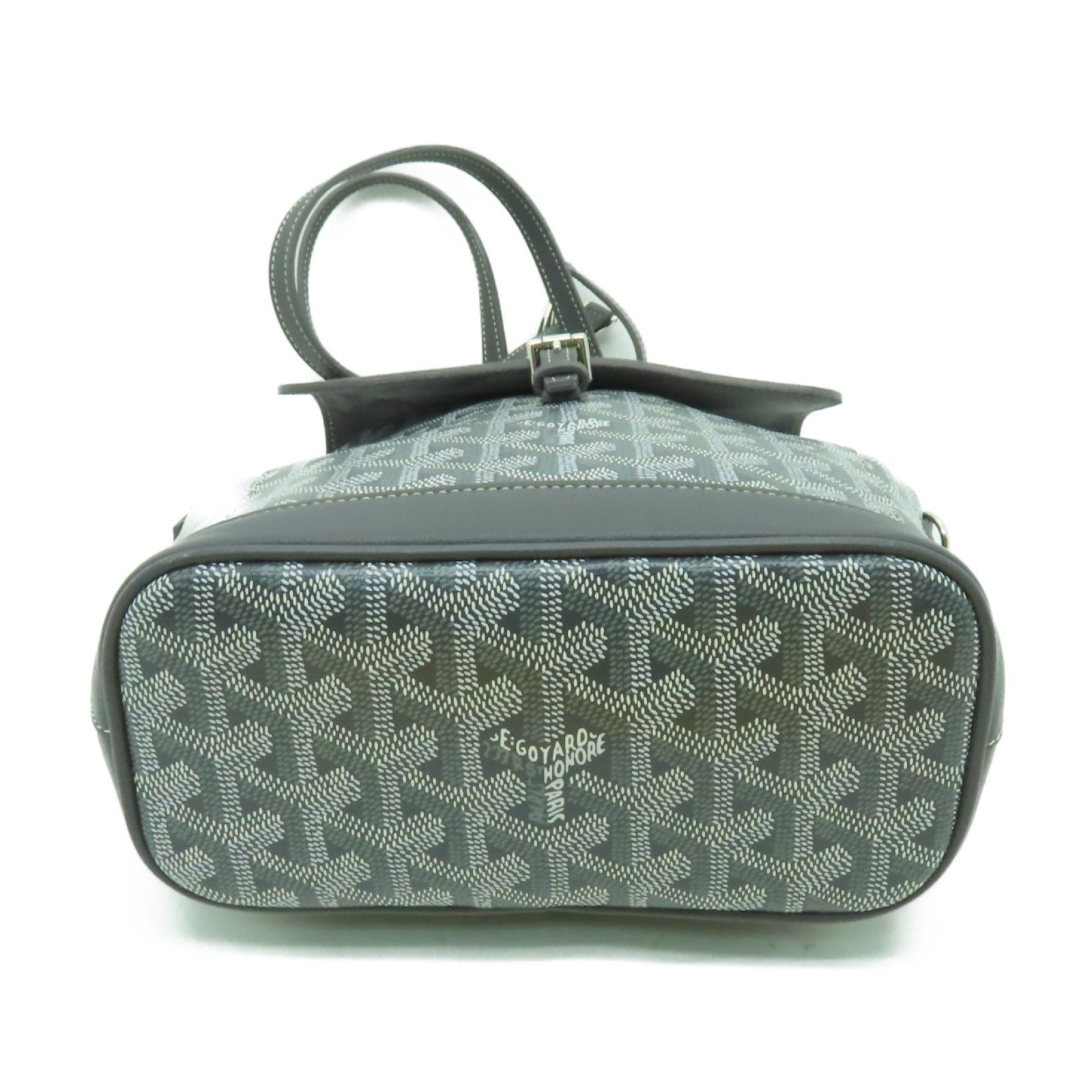 GOYARD 【激減優惠】塗層帆布/牛皮皮革Backpack銀扣背包灰色