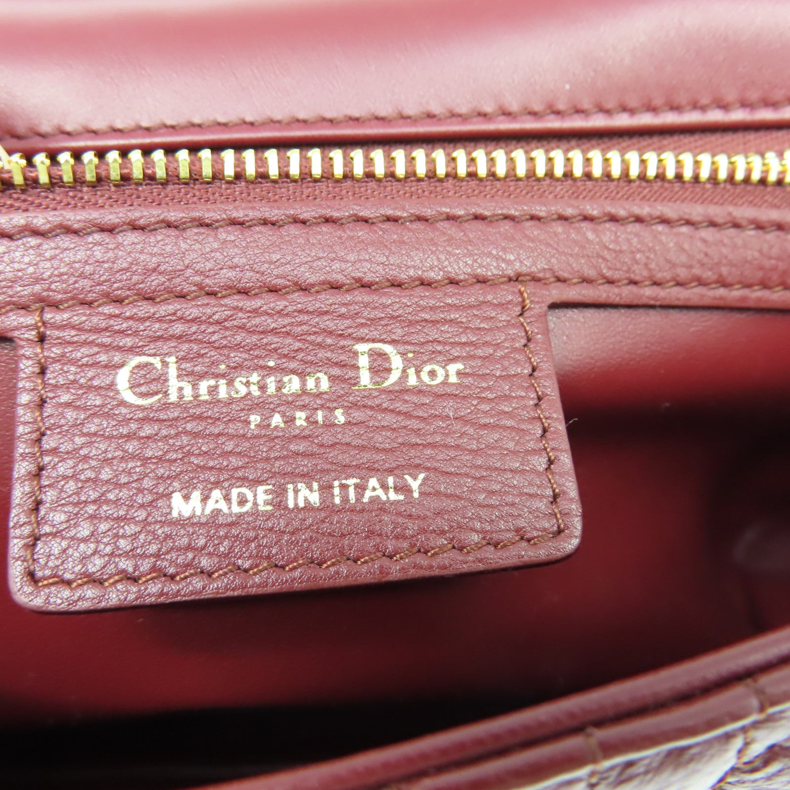 Dior 牛皮皮革Chain Shoulder金扣鏈帶肩背袋紅色