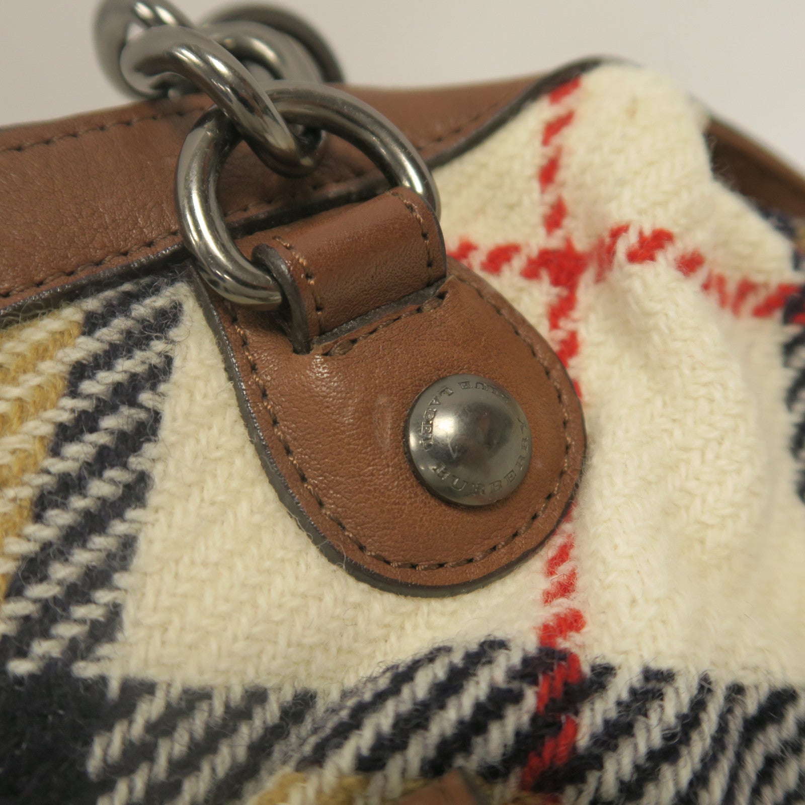 BURBERRY BLUE LABEL 帆布Shoulder Bag銀扣肩背袋啡色