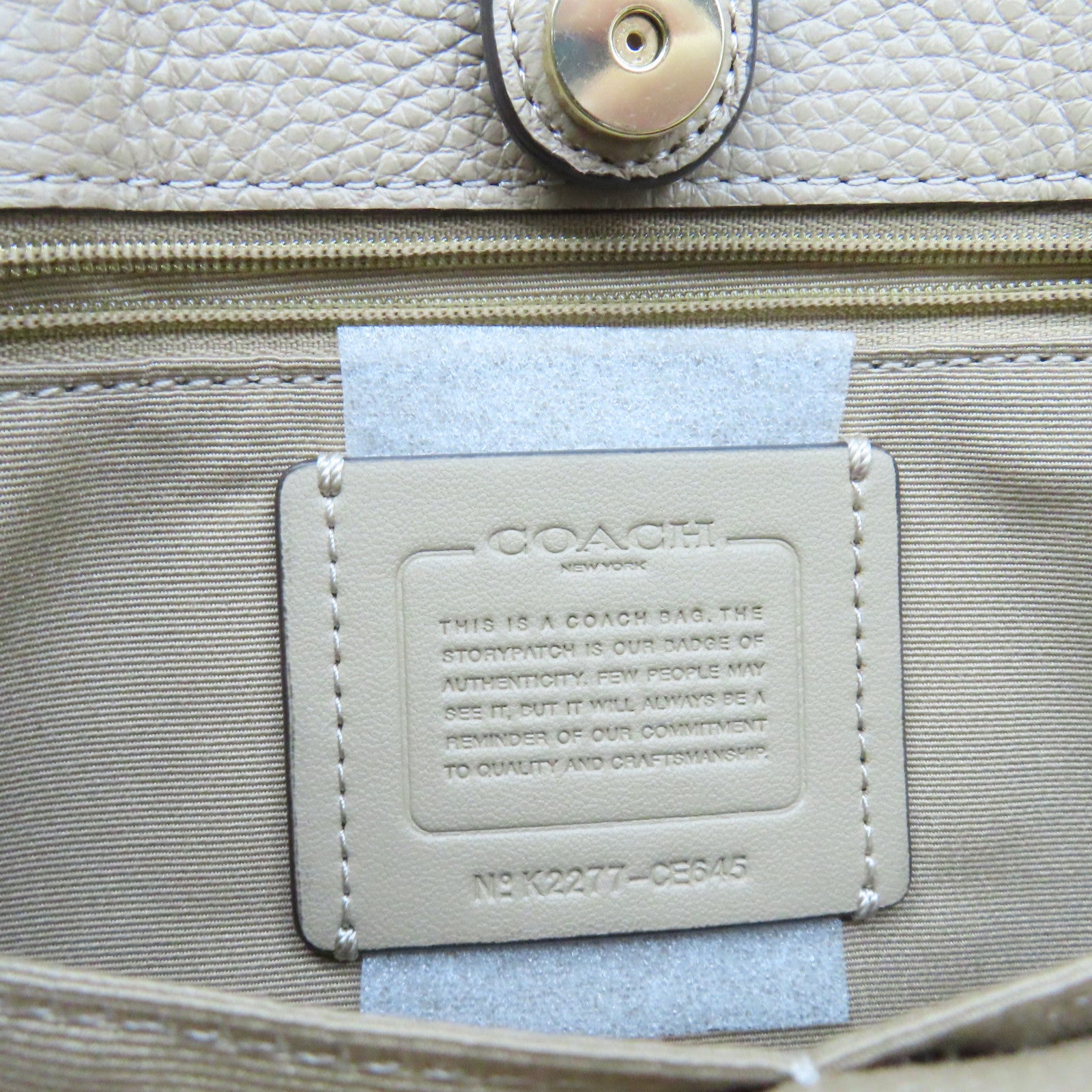 COACH 塗層帆布/牛皮皮革2Way Shoulder Bag手挽肩背兩用袋杏色/紅色