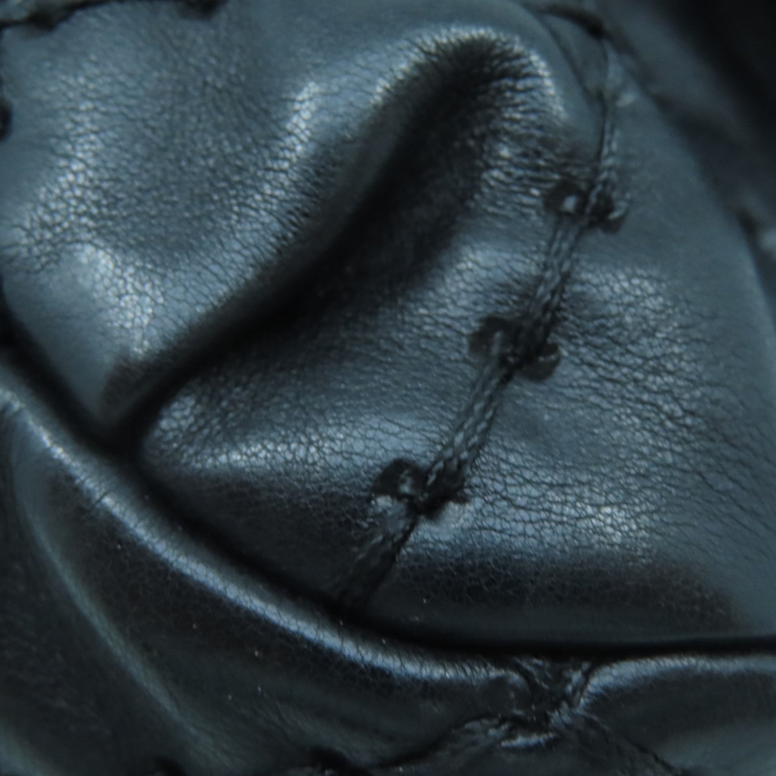 CHANEL 菱格Chain Shoulder銀扣鏈帶肩背袋黑色