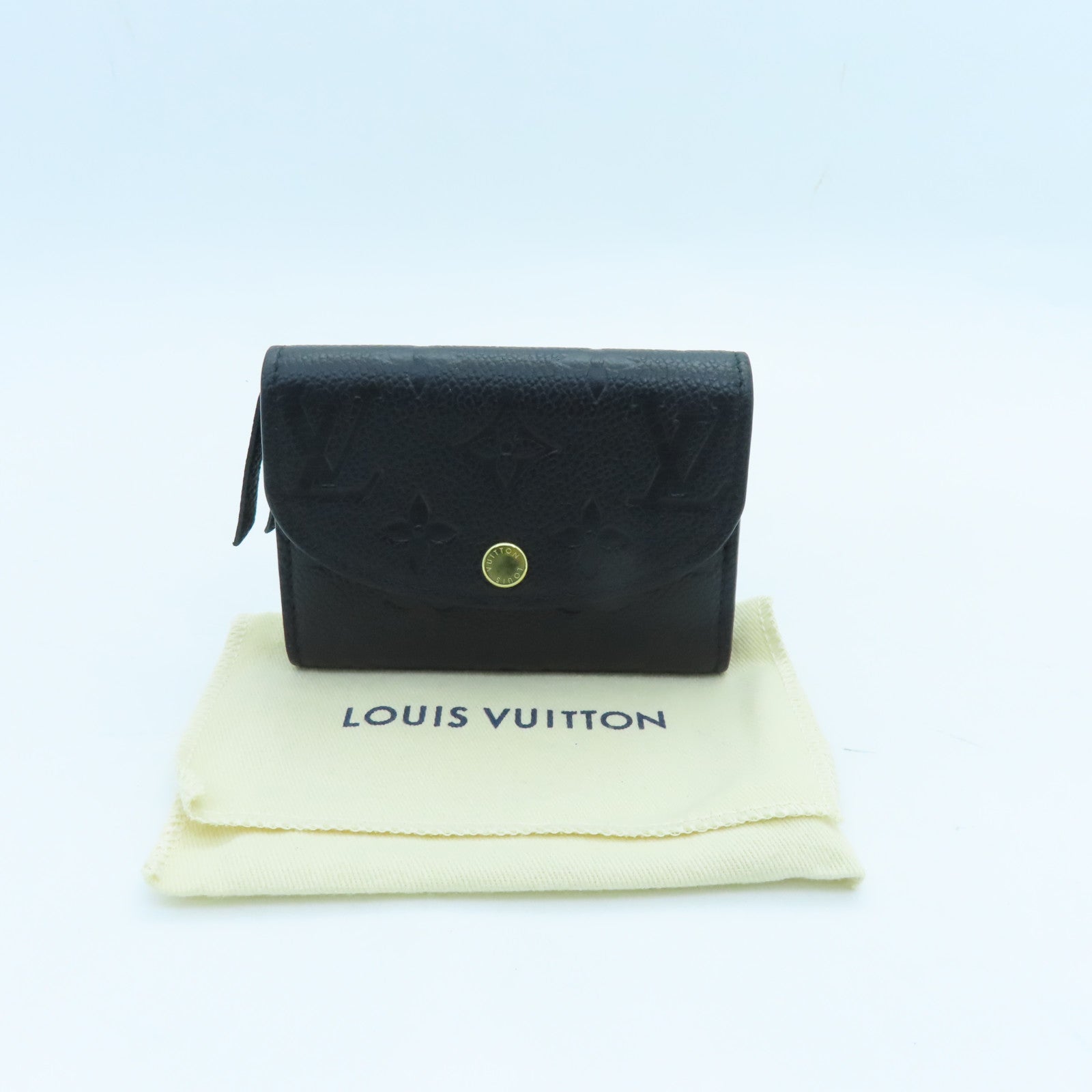 LOUIS VUITTON Monogram Empreinte Rosalie Coin Case Gold Buckle Coin Purse Black