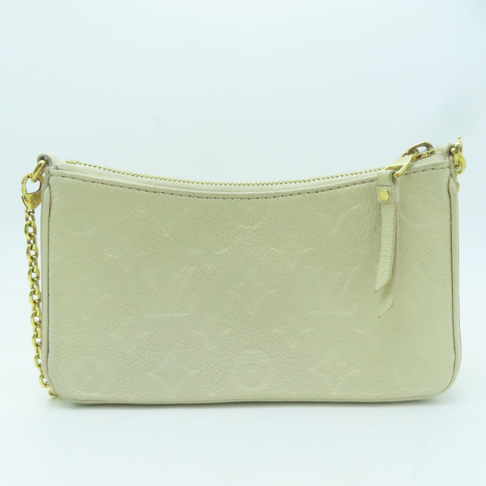 LOUIS VUITTON 【激減優惠】Monogram Empreinte Easy Pouch On Strap金扣肩背包米白色