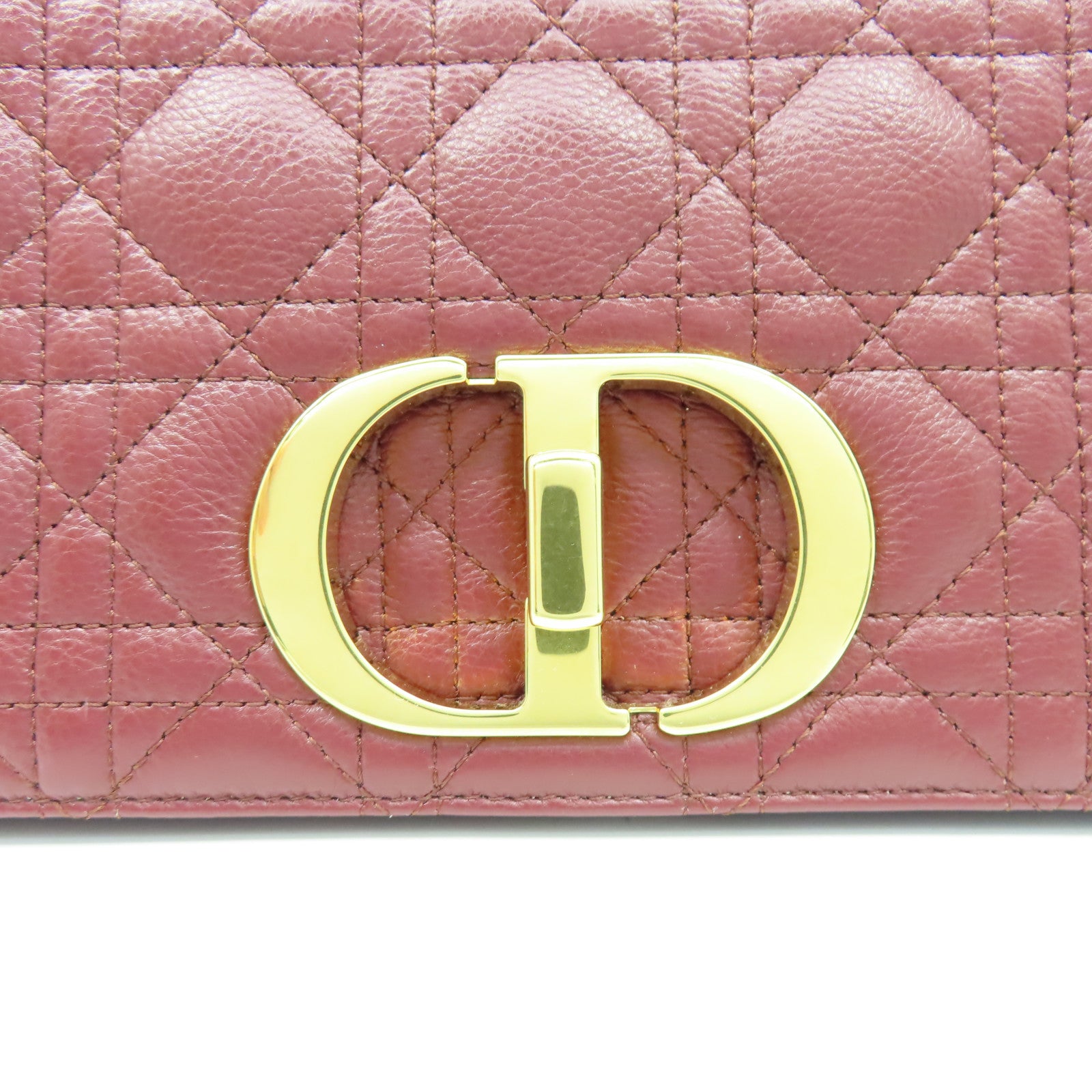 Dior 牛皮皮革Chain Shoulder金扣鏈帶肩背袋紅色