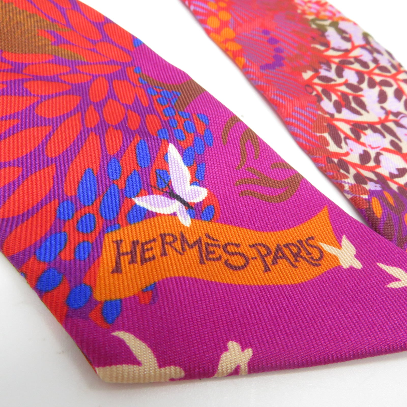 HERMES 絲質Twilly絲巾紅色