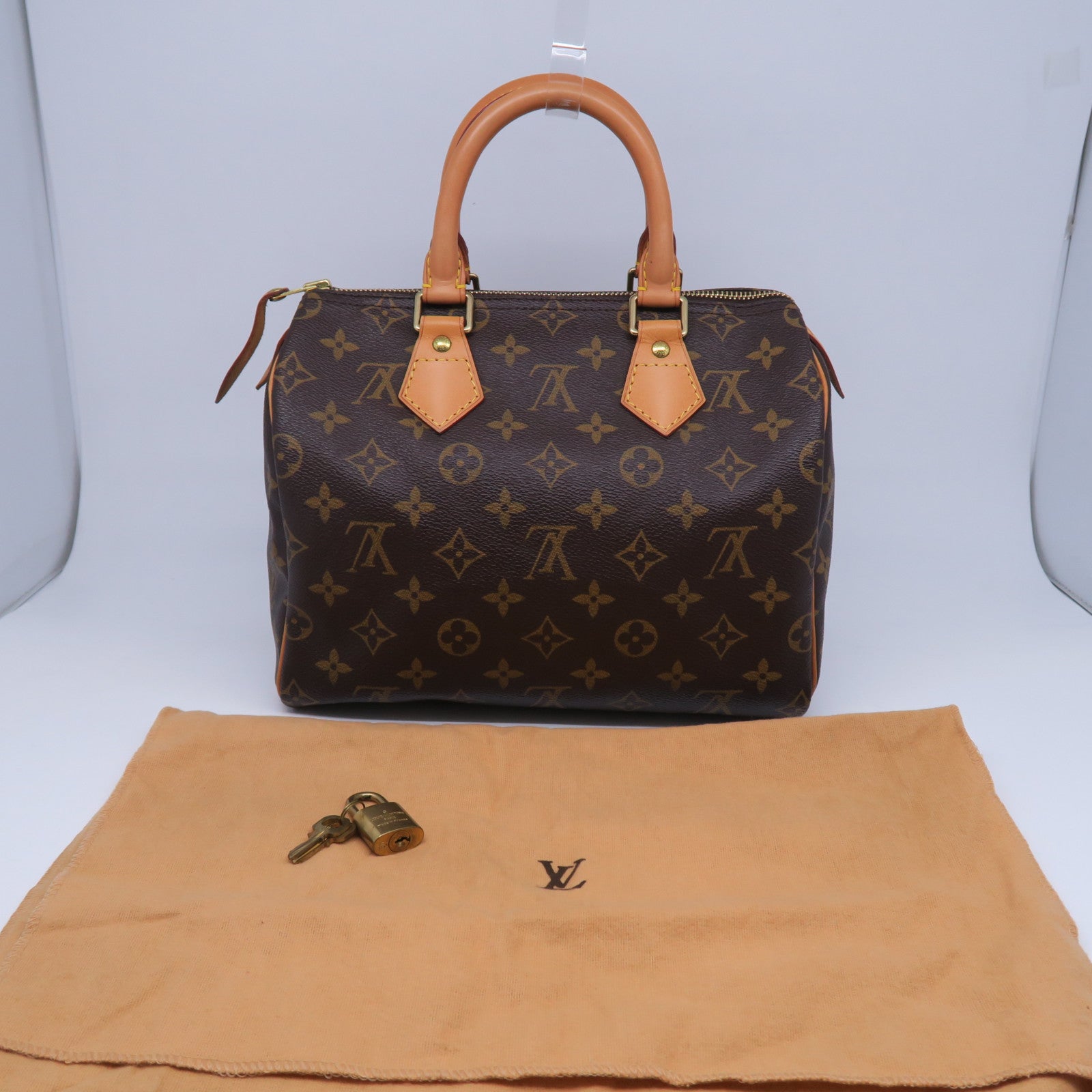 LOUIS VUITTON 【激減優惠】Monogram Speedy 25金扣手挽袋啡色