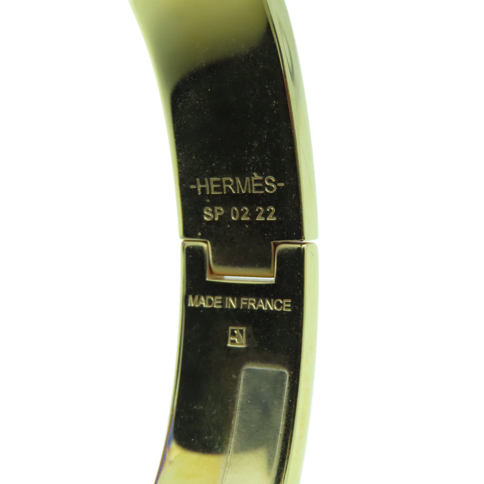 HERMES Metal/Enamel Clic H Bracelet Purple