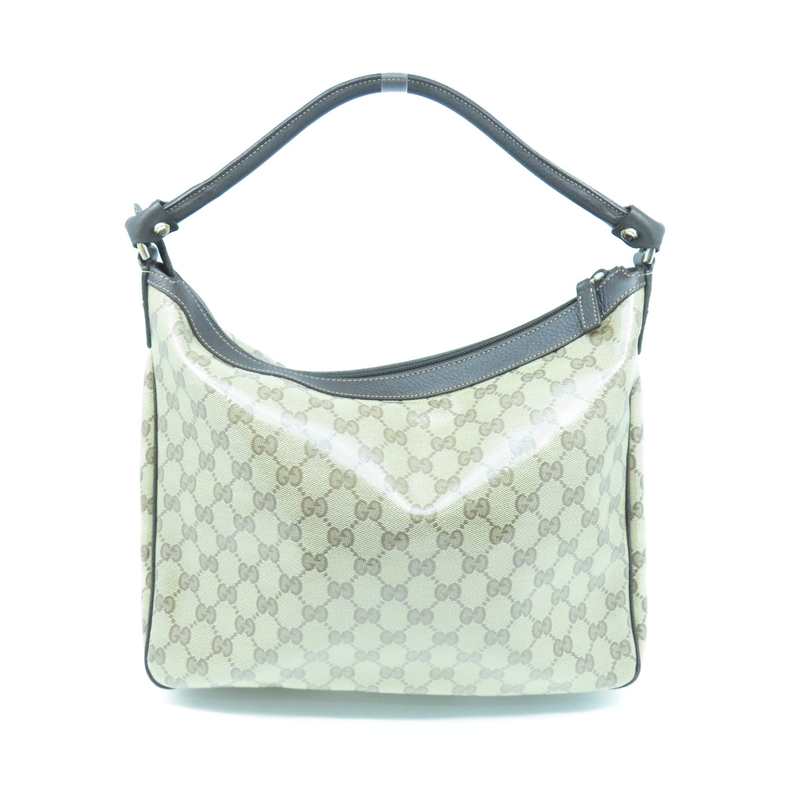 GUCCI 塗層帆布Tote Bag金扣手挽袋棕色