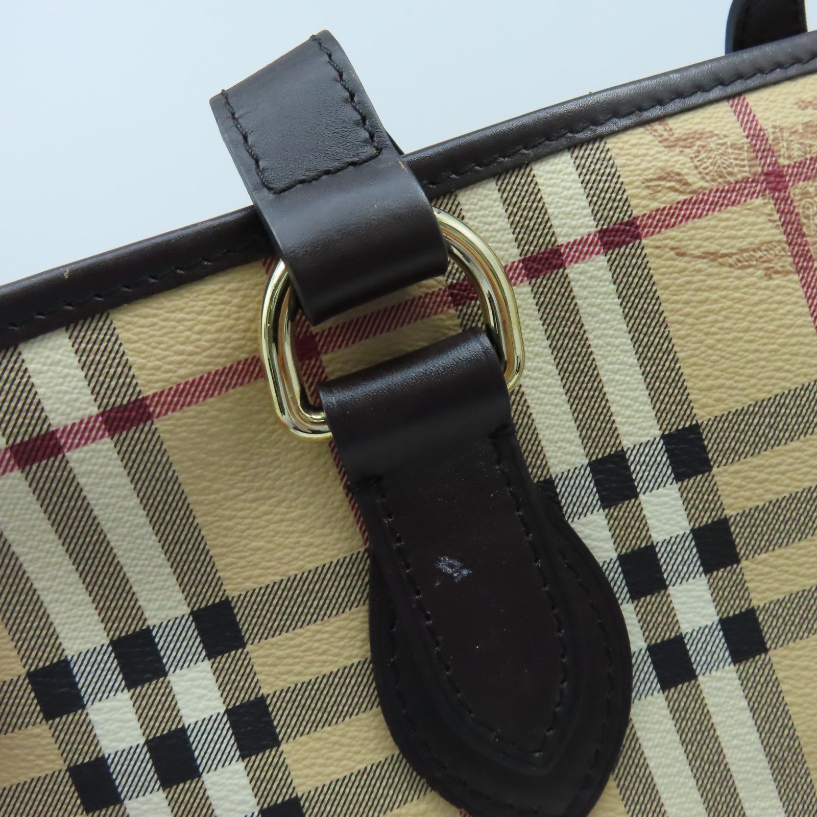 BURBERRY 塗層帆布Tote Bag金扣手挽袋啡色